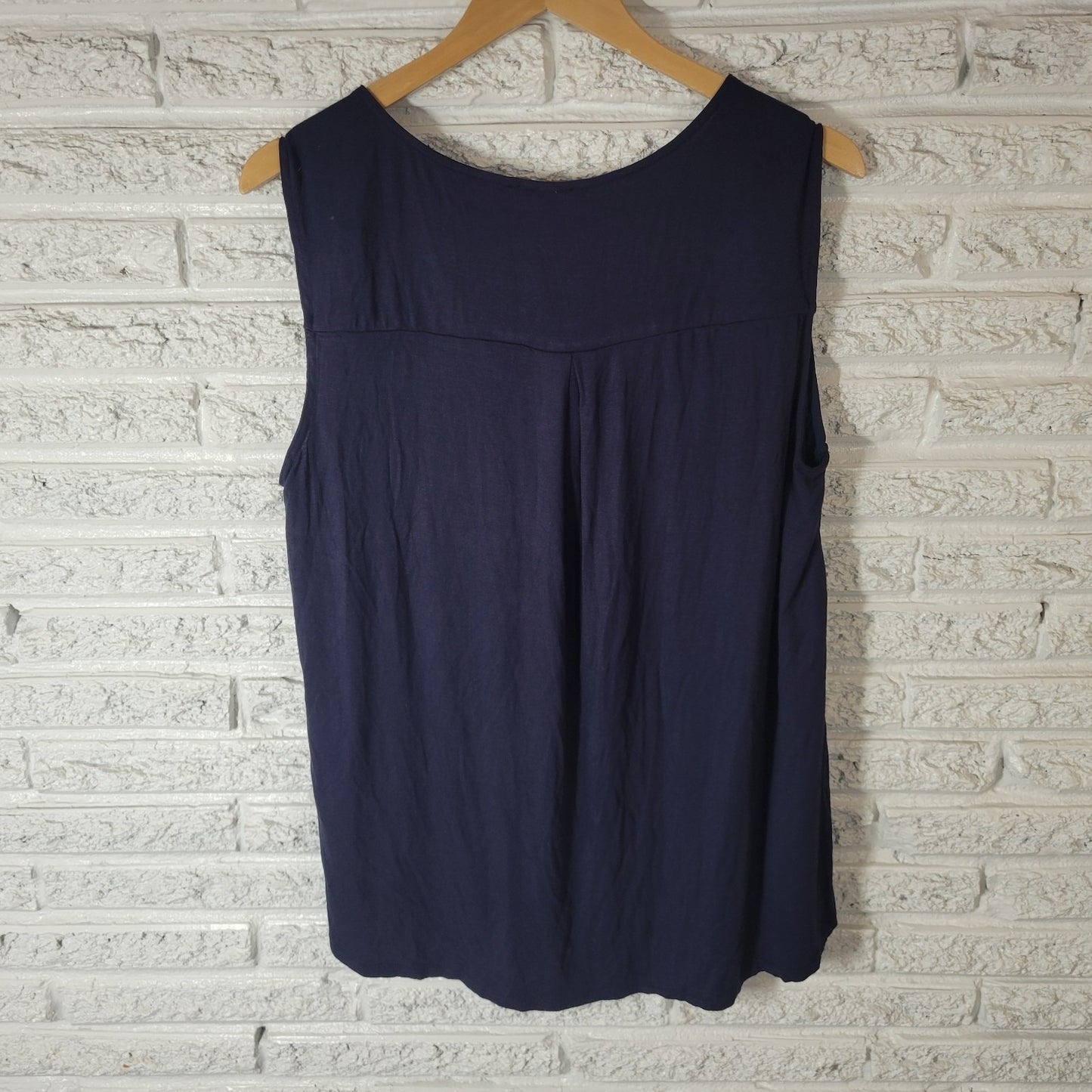 Papermoon Womens Top 1X Plus Quarter Zip Blue Sleeveless Lightweight Sheer Comfy