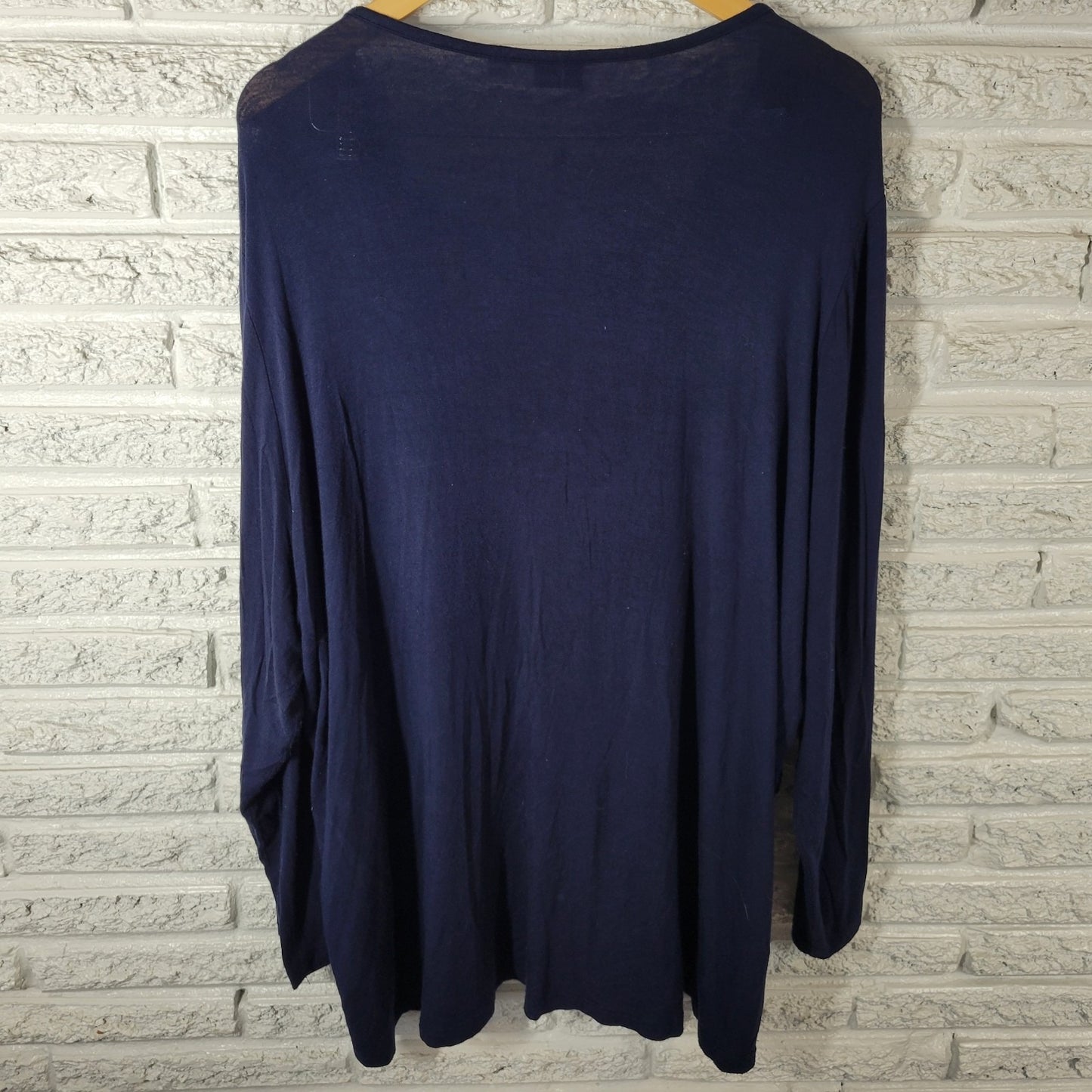 Joan Rivers Womens Top 3X Plus Tunic Blue Sequins Lined Party Career Sparkle