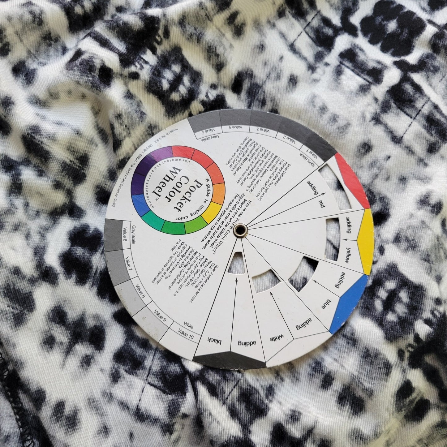 Rose Olive Womens Top 1X Plus Tunic 3/4 Sleeve Rayon Spandex Black White Tie Dye