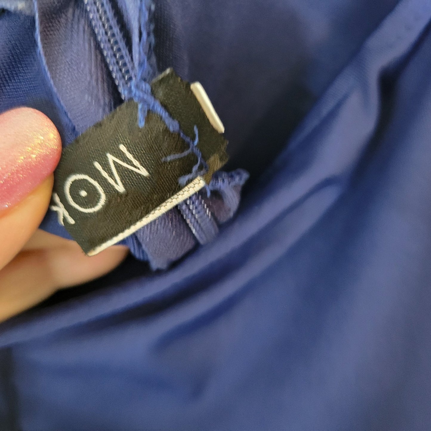 Mokoru Womens Dress XXL Plus One Shoulder Sheath Ruffle Sleeve Blue Party Zip Up