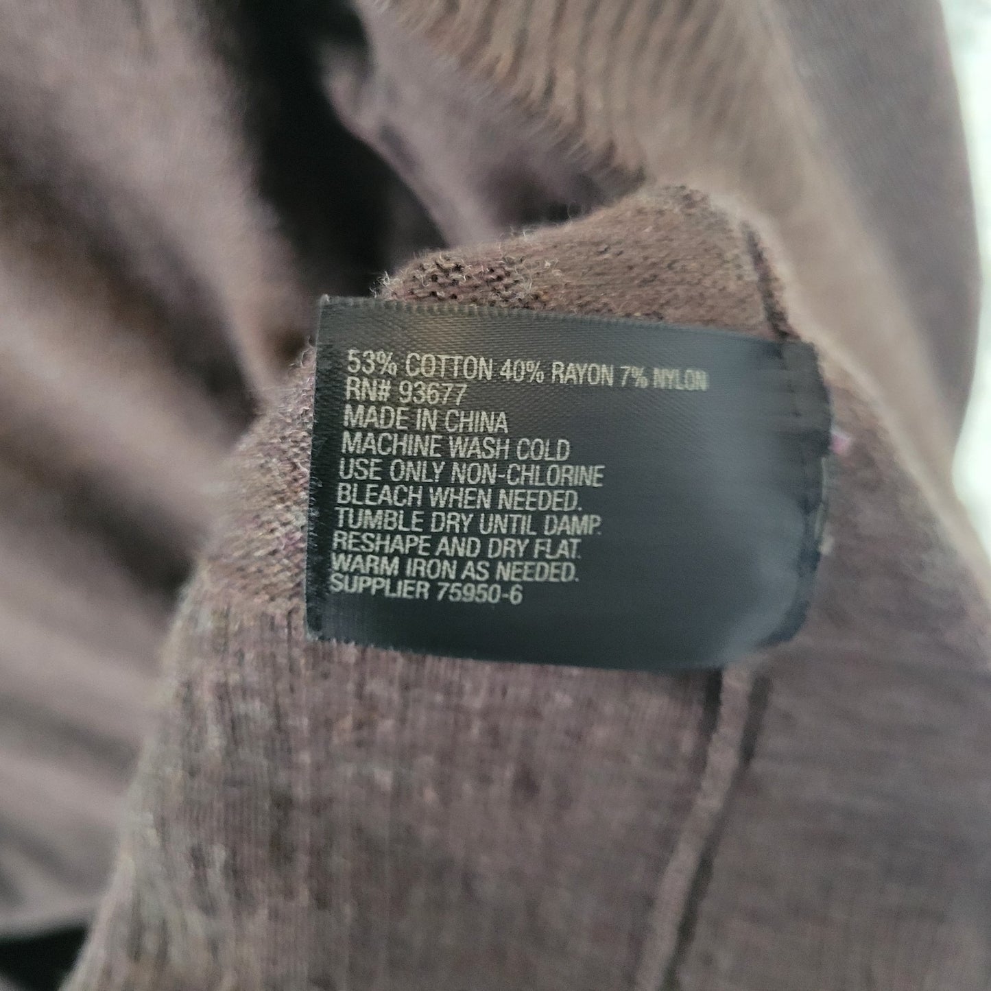 Worthington Womens Sweater 1X Plus Cardigan Open Brown Cotton Blend Comfy Casual