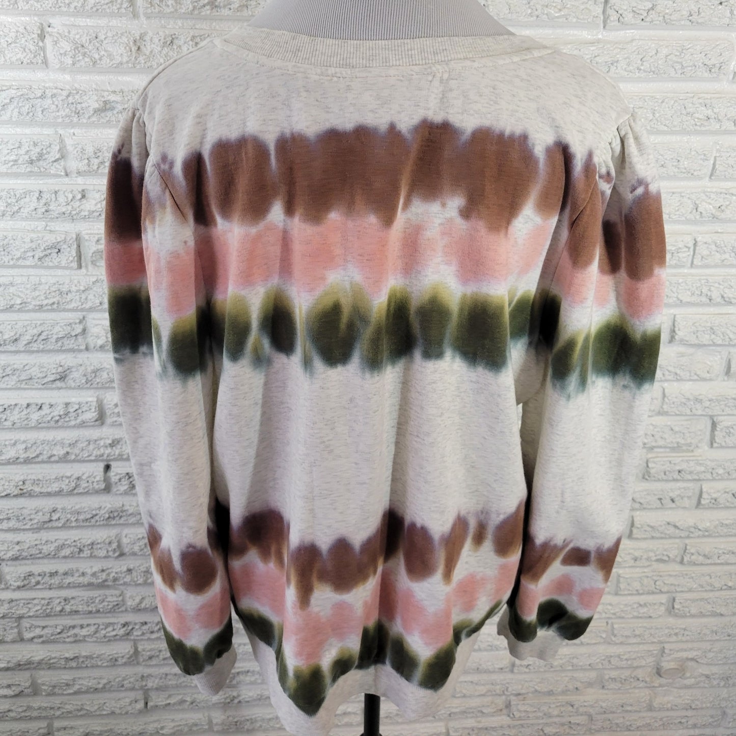 Knox Rose XXL Tie Dye Sweatshirt Green Brown V-Neck Pullover SWE131E