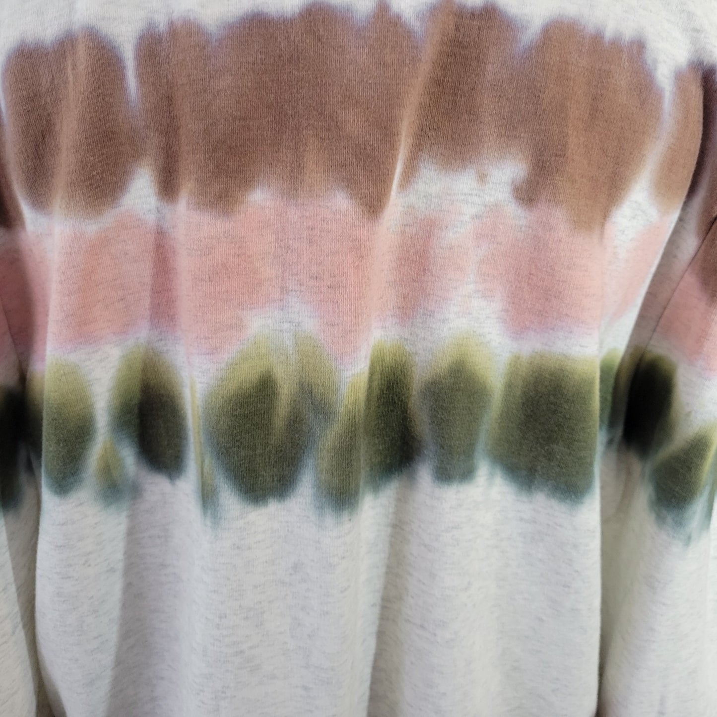 Knox Rose XXL Tie Dye Sweatshirt Green Brown V-Neck Pullover SWE131E