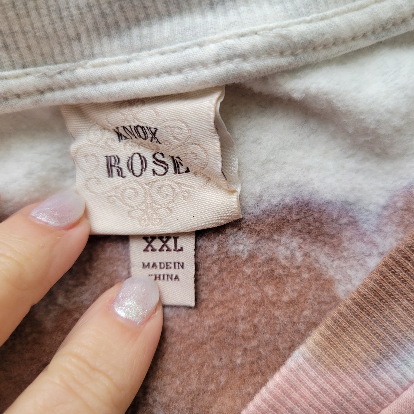 Knox Rose XXL Tie Dye Sweatshirt Green Brown V-Neck Pullover SWE131E