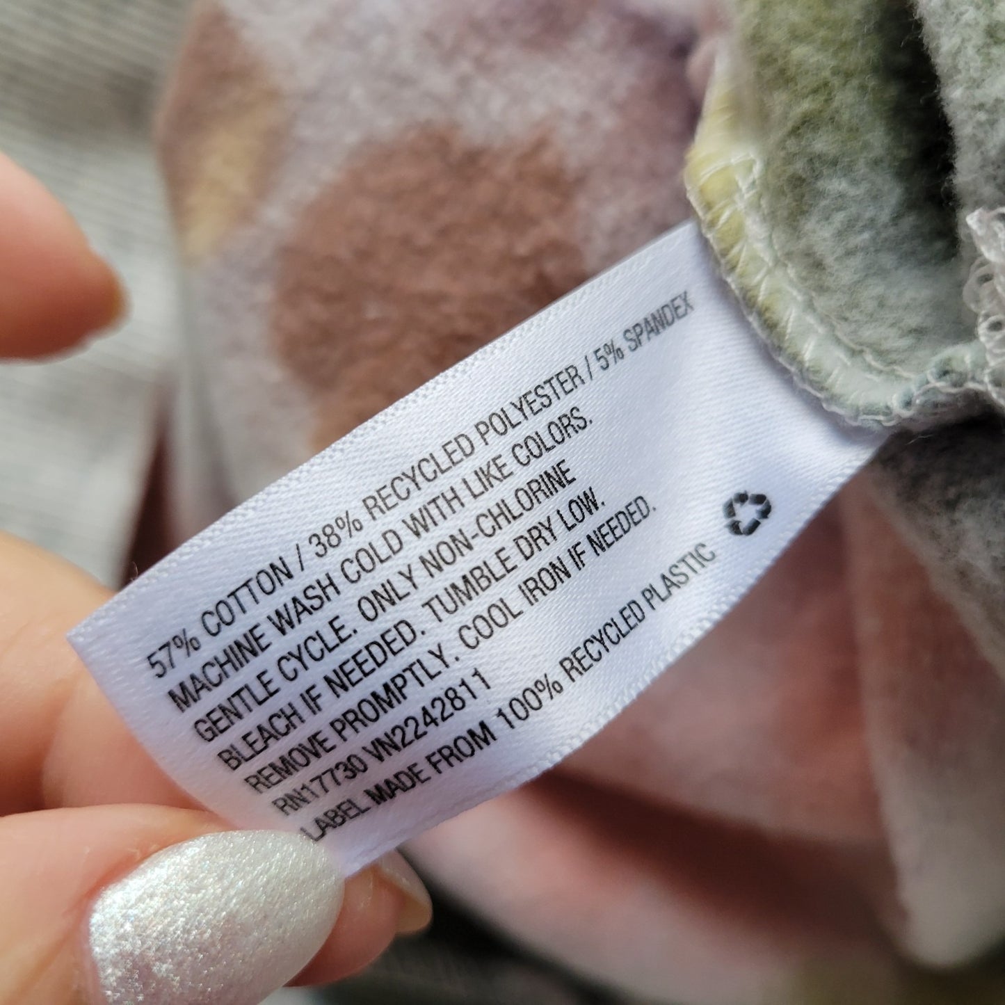 Knox Rose XXL Tie Dye Sweatshirt Green Brown V-Neck Pullover SWE131E