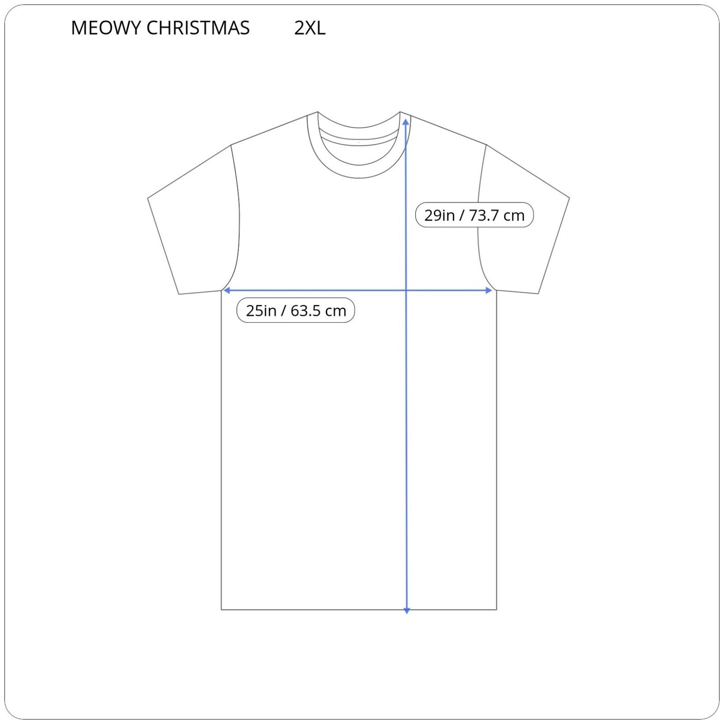 Christmas Womens Shirt 2XL Plus Tee Meowy Cat Kitten Red Crew Neck Short Sleeve