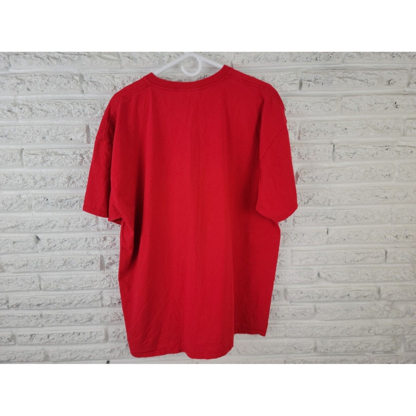 Christmas Womens Shirt 2XL Plus Tee Meowy Cat Kitten Red Crew Neck Short Sleeve