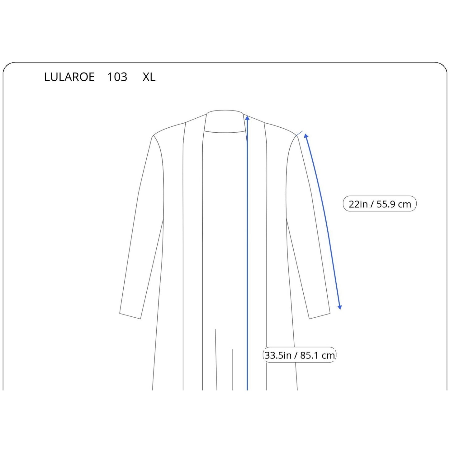 Lularoe Womens Sweater XL Cardigan Open Black Geometric Poly Blend Soft Casual