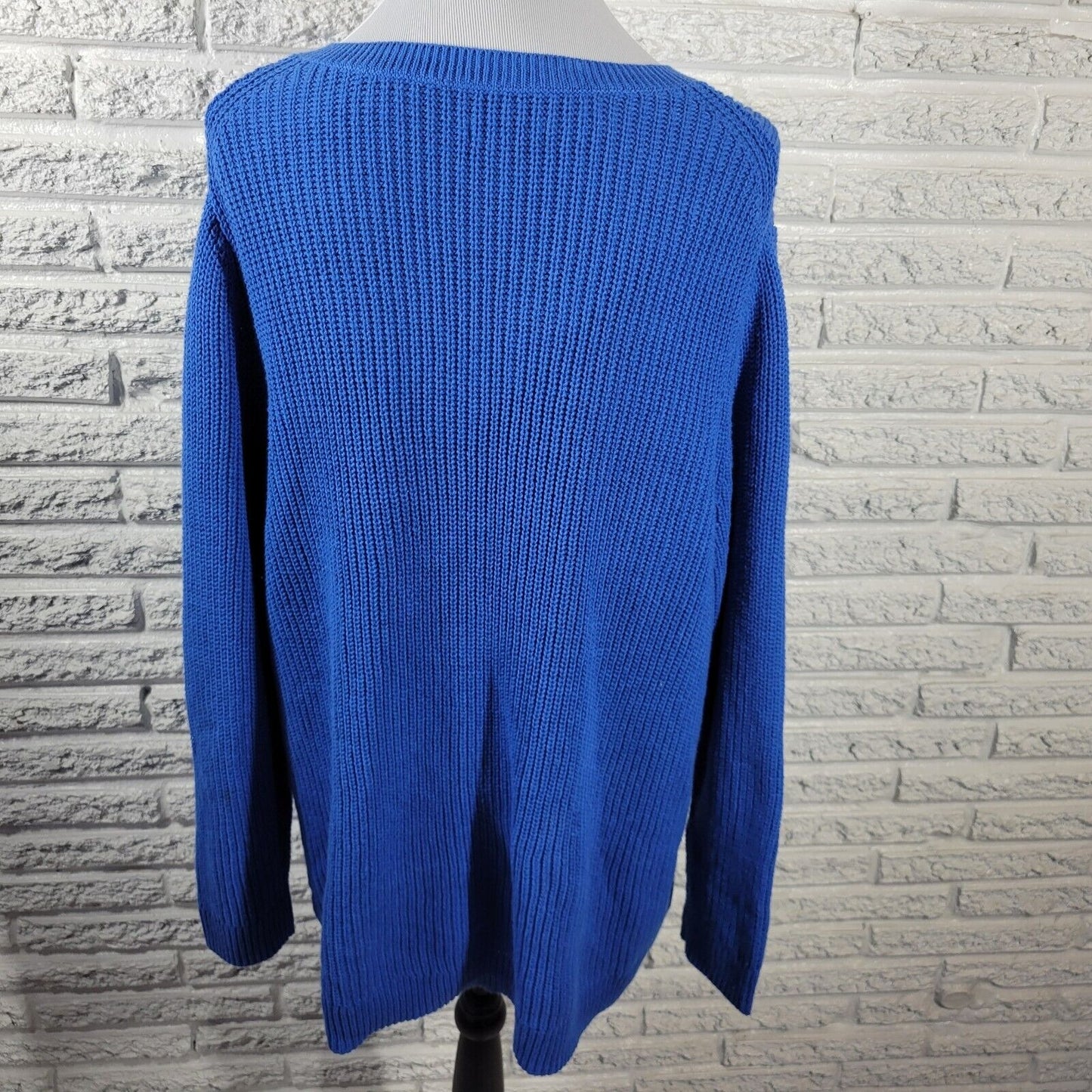 Croft Barrow Women Sweater 2X Plus Pullover Long Sleeve Blue Tight Knit Casual