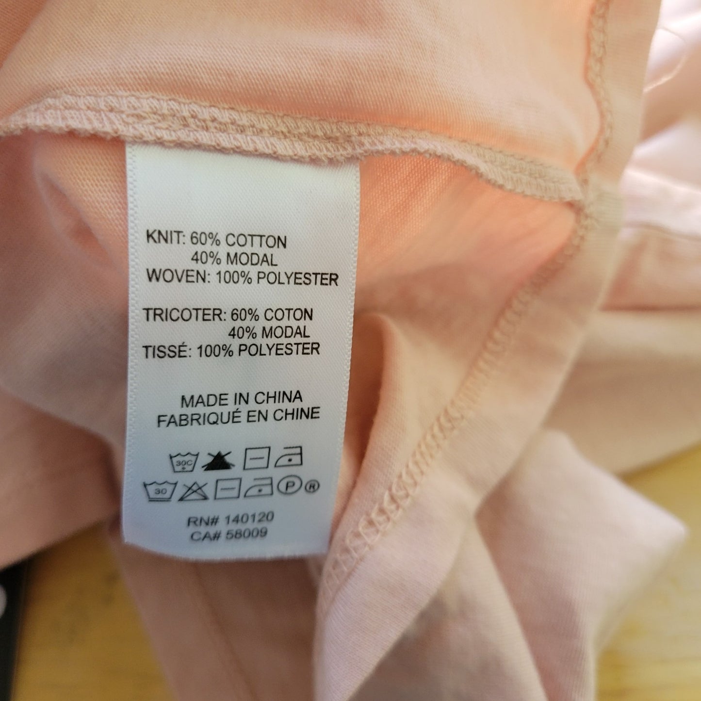 Maette Womens Top 1X Plus Tunic 3/4 Giant Chiffon Bell Sleeve Pink Cotton Blend