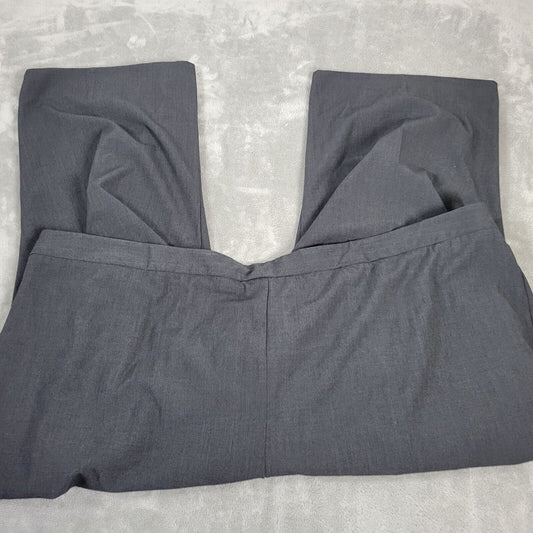 Catherines Womens Pants 4X Refined Capri Pull On Gray Poly Blend Office Casual