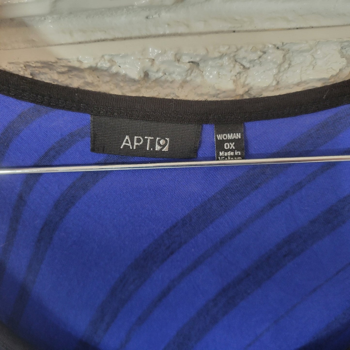 Apt 9 Womens Dress 0X Plus Maxi Tank Sheath Blue Black Stripe Handkerchief Hem