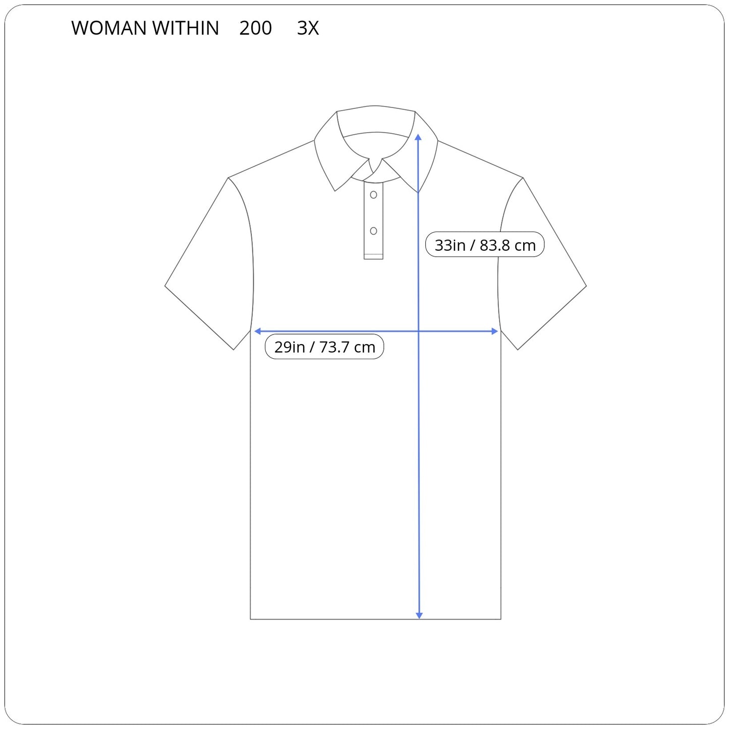 Woman Within 3X Women's Polo Shirt Blue Pink Floral Cotton Blend FLO297E