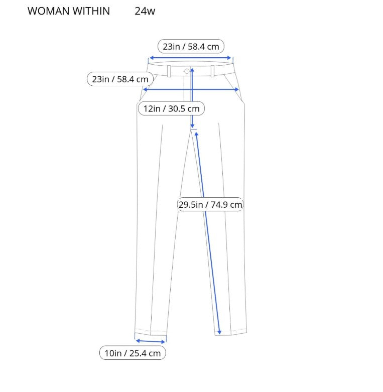 Woman Within 24W Pants Women Plus Gray Straight Leg High Rise Cotton GRA69E