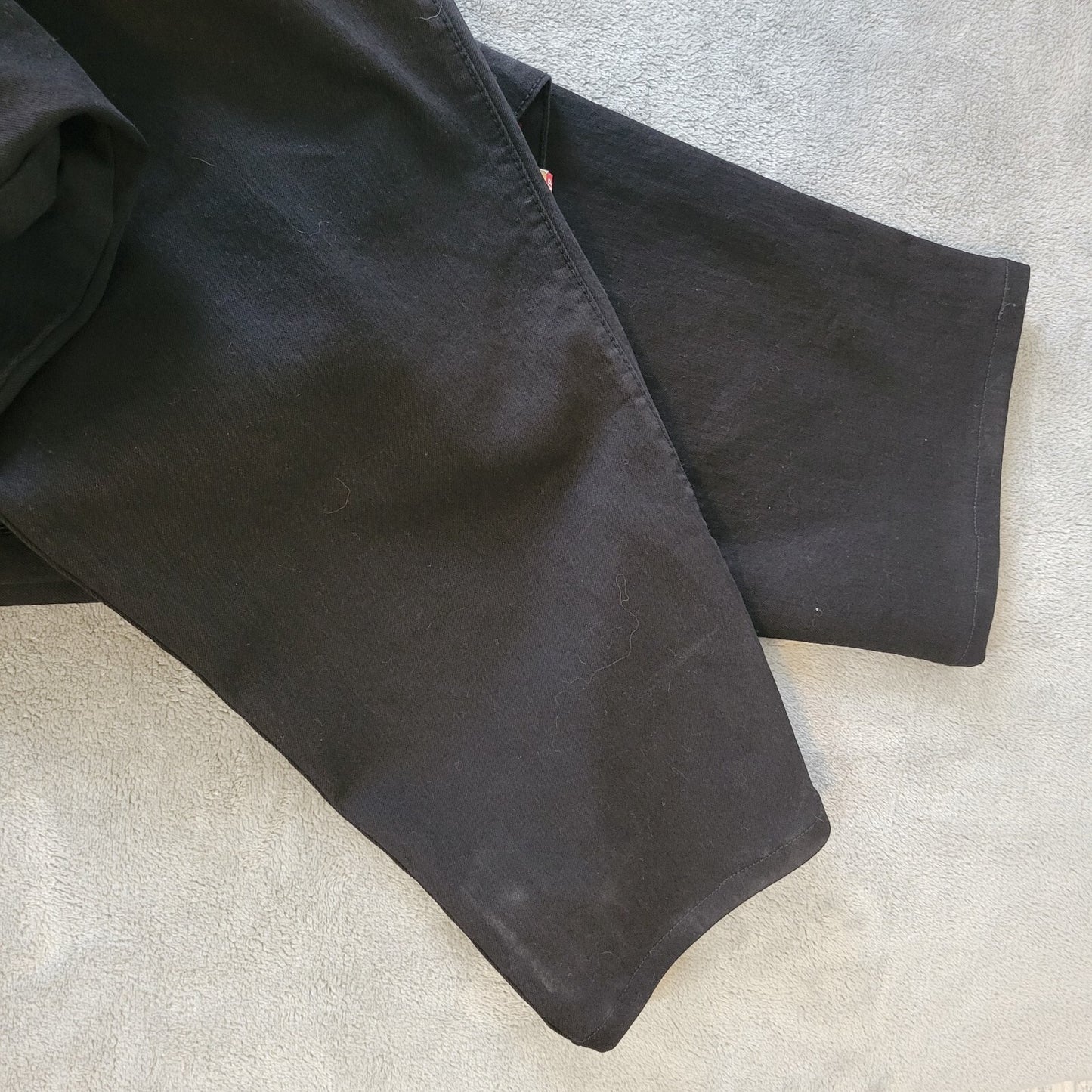 Catherines Right Fit Womens Jeans 22WP Plus Petite Capri Curvy Zip Black Denim