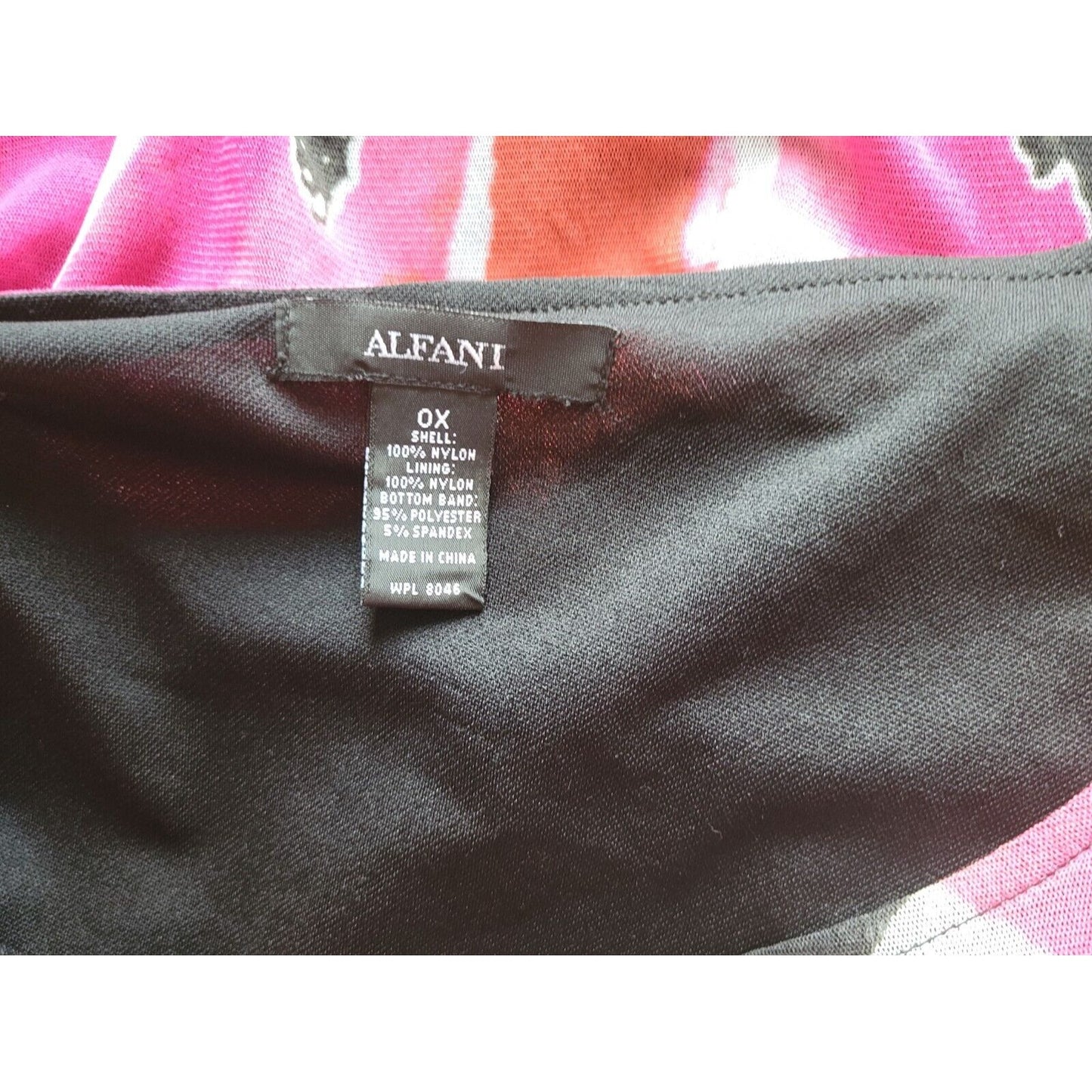 Alfani Womens Top 0X Plus Tunic Batwing Pink Watercolor Lined Sequins Career