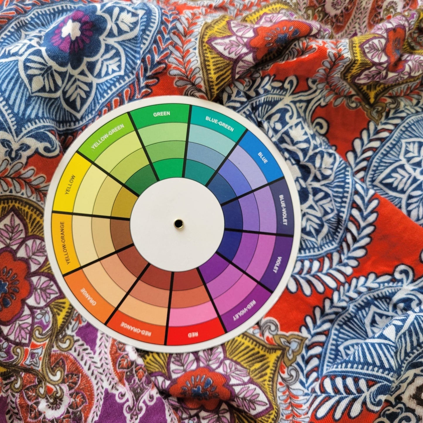 Chicos Womens Top L XL Batwing Sleeve Red Blue Geometric Semi Sheer Lightweight