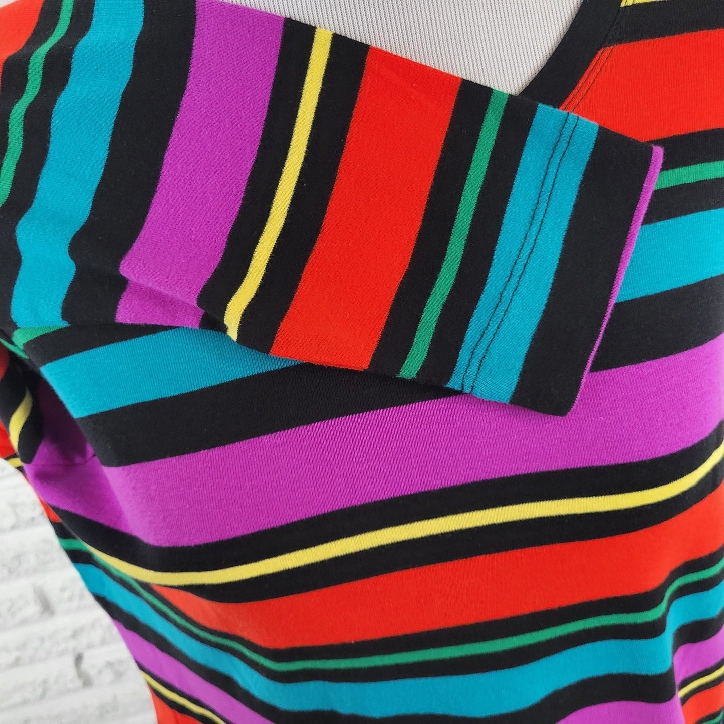 Westbound PXL Top Tee Shirt Multicolored Striped Knit 100% Cotton STR92XE