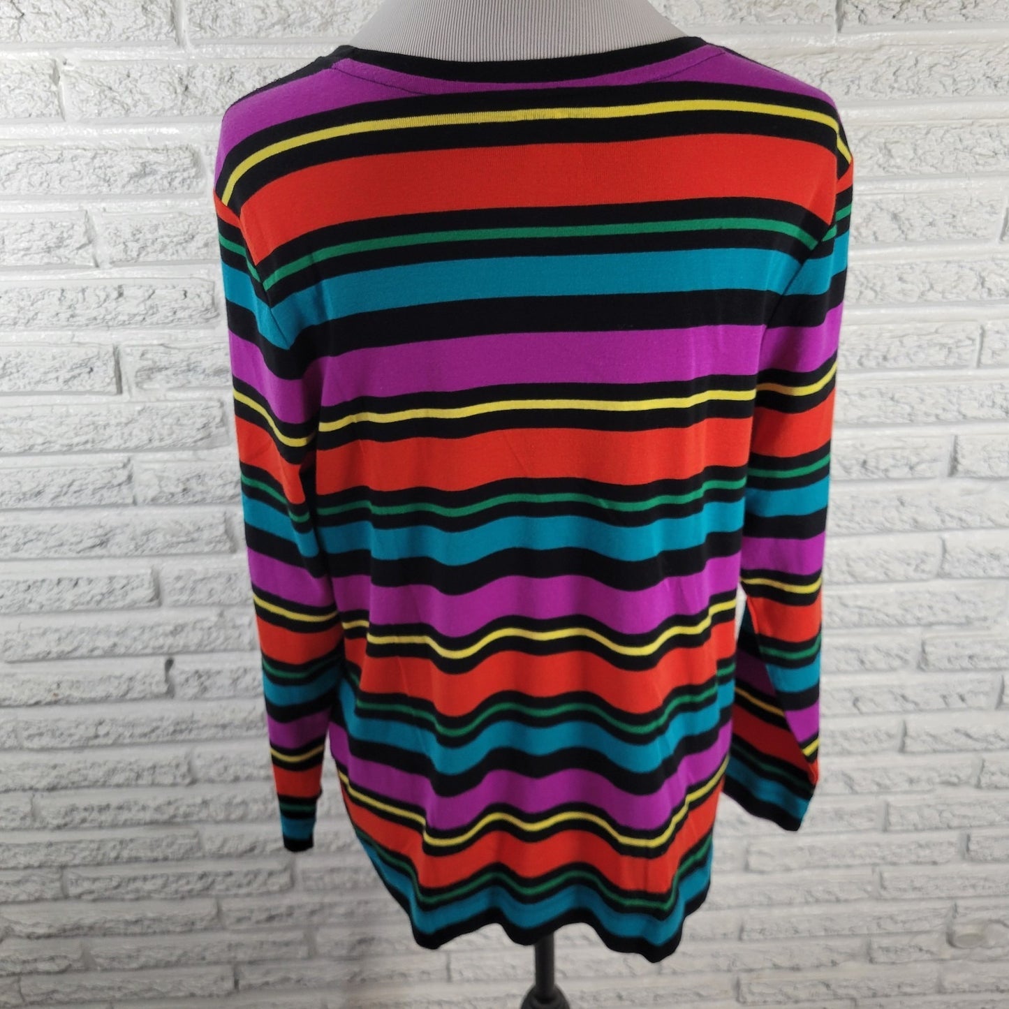 Westbound PXL Top Tee Shirt Multicolored Striped Knit 100% Cotton STR92XE