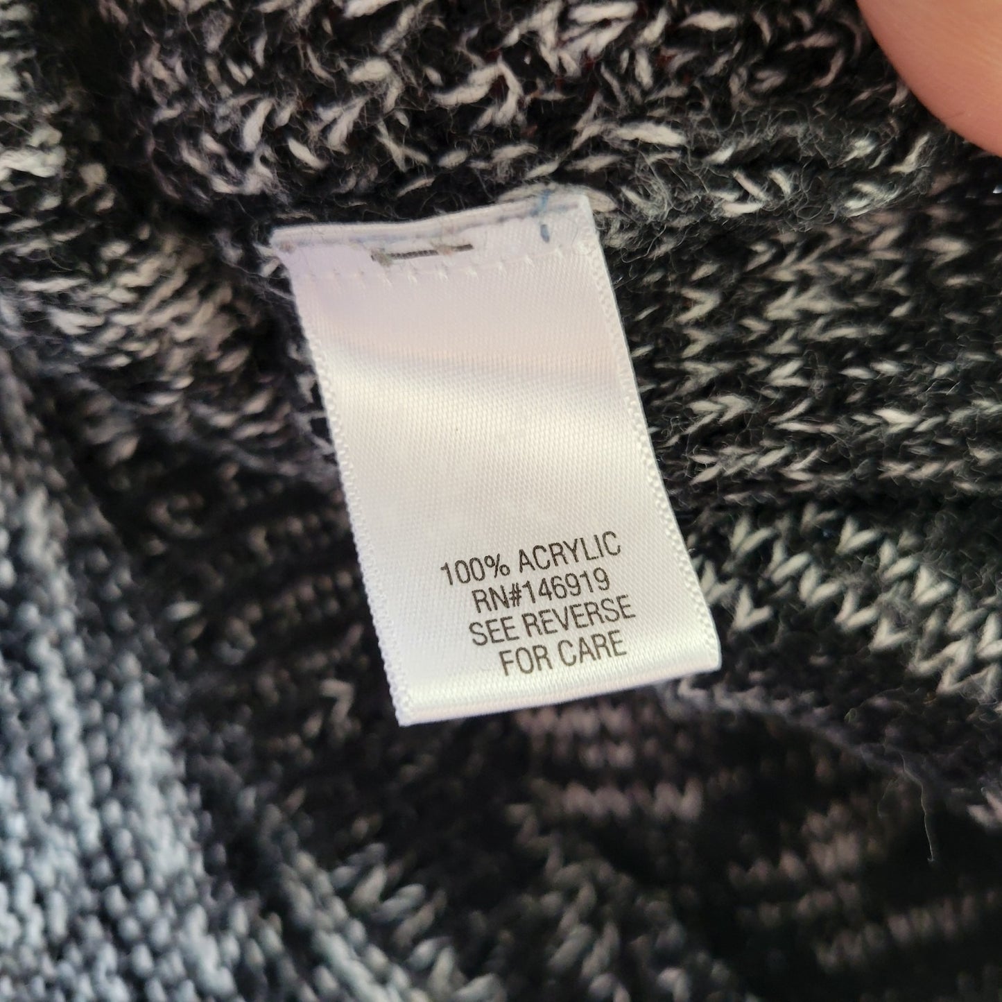 Croft Barrow Womens Sweater Extra Large Black Cable Knit Marled Speckle Acrylic