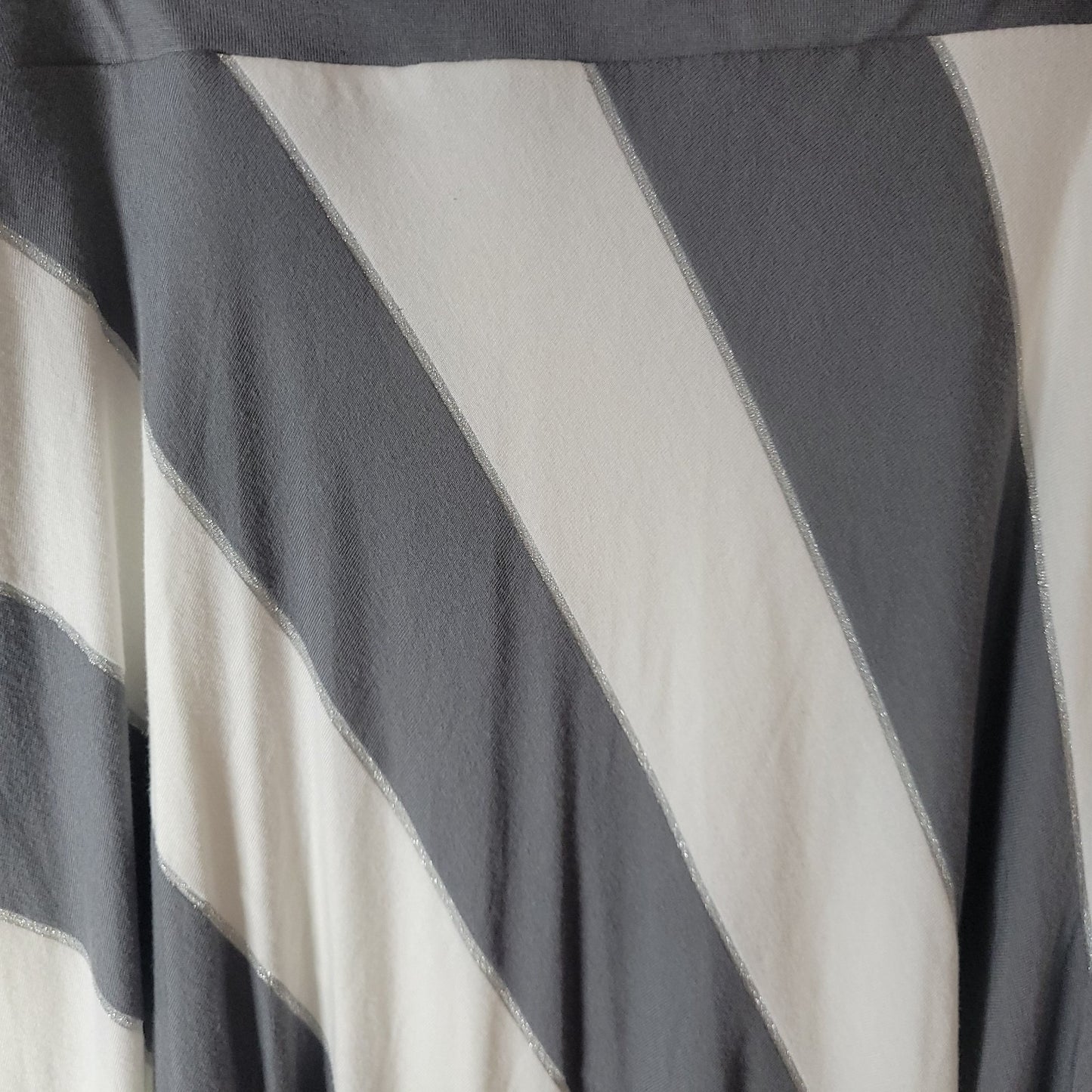 INC International Concepts Womens Skirt XL Midi Gray Stripe Rayon Blend Lined