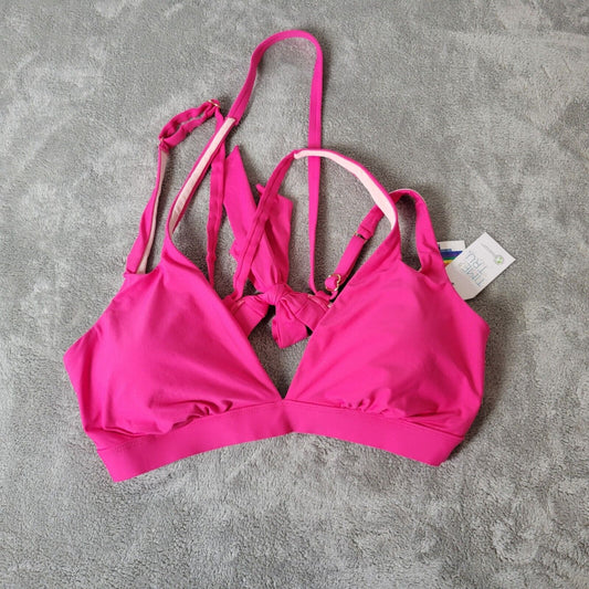 Time Tru Womens Bikini Top XL 16 18 Pink Adjustable Spaghetti Bra Lightweight