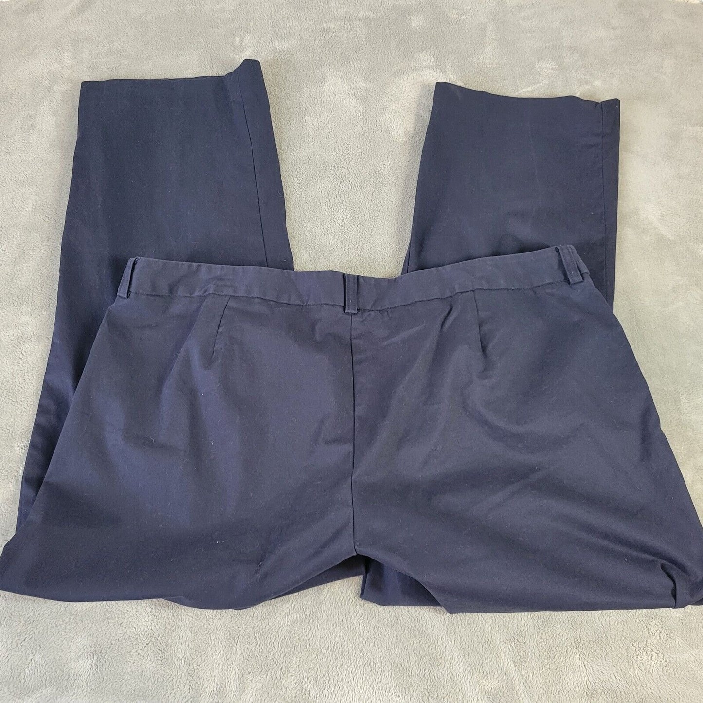 Jones New York Womens Pants 20W Plus Straight Leg Blue Cotton Blend Zip Fly
