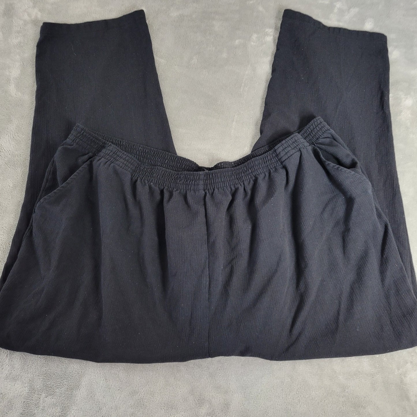 Maggie Barnes Womens Pants 4X Plus Pull On Black Polyester Blend Office Casual