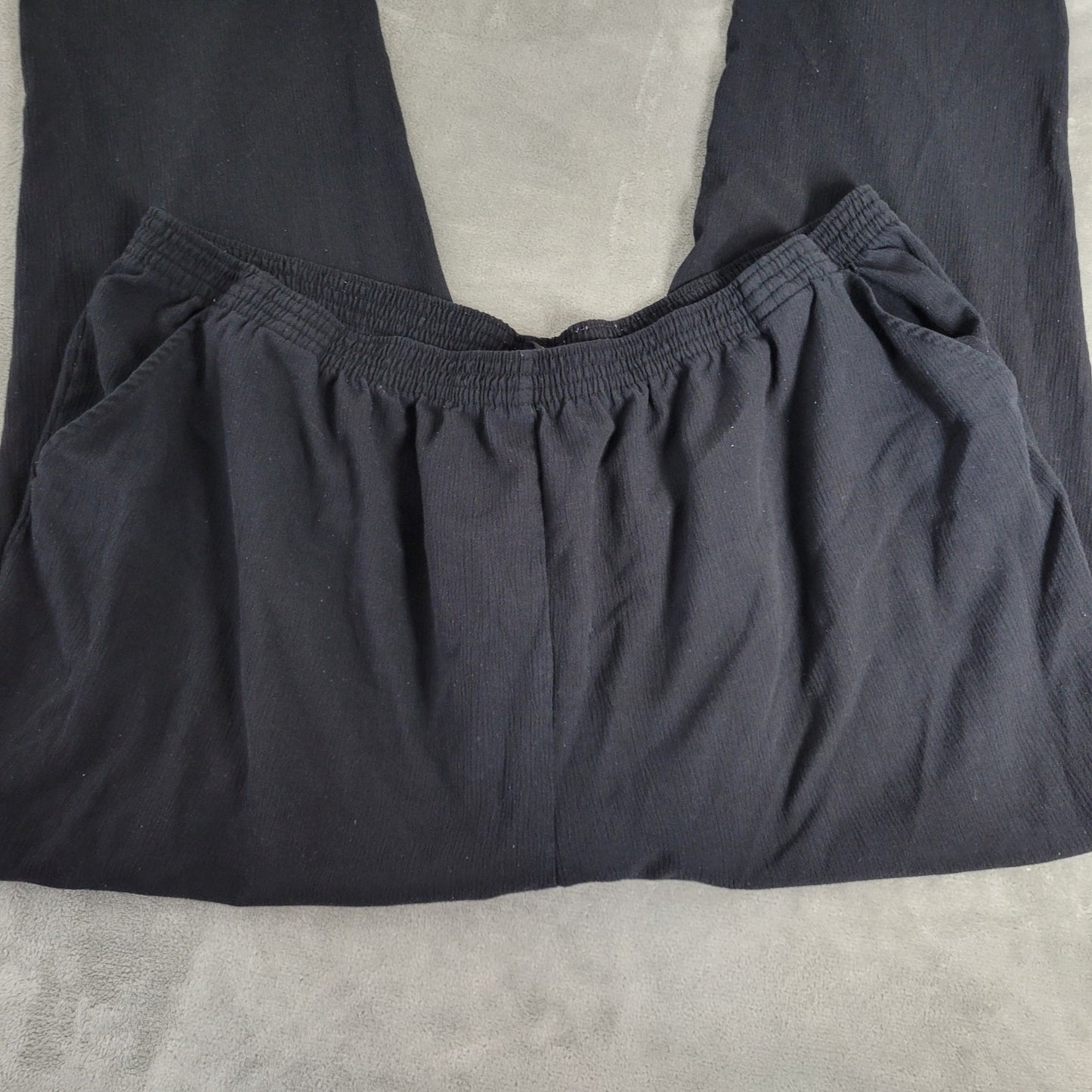 Maggie Barnes Womens Pants 4X Plus Pull On Black Polyester Blend Office Casual