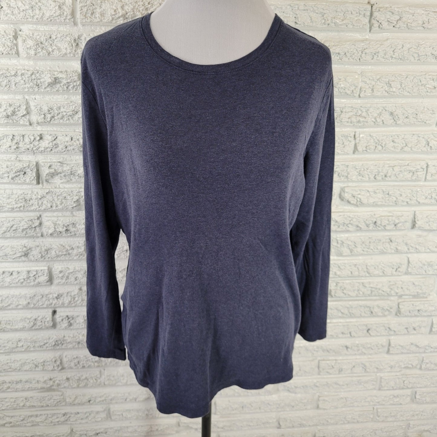 Sonoma Women's XL Blue Long Sleeve Tee Shirt 100% Cotton Jersey Crew BLU176E