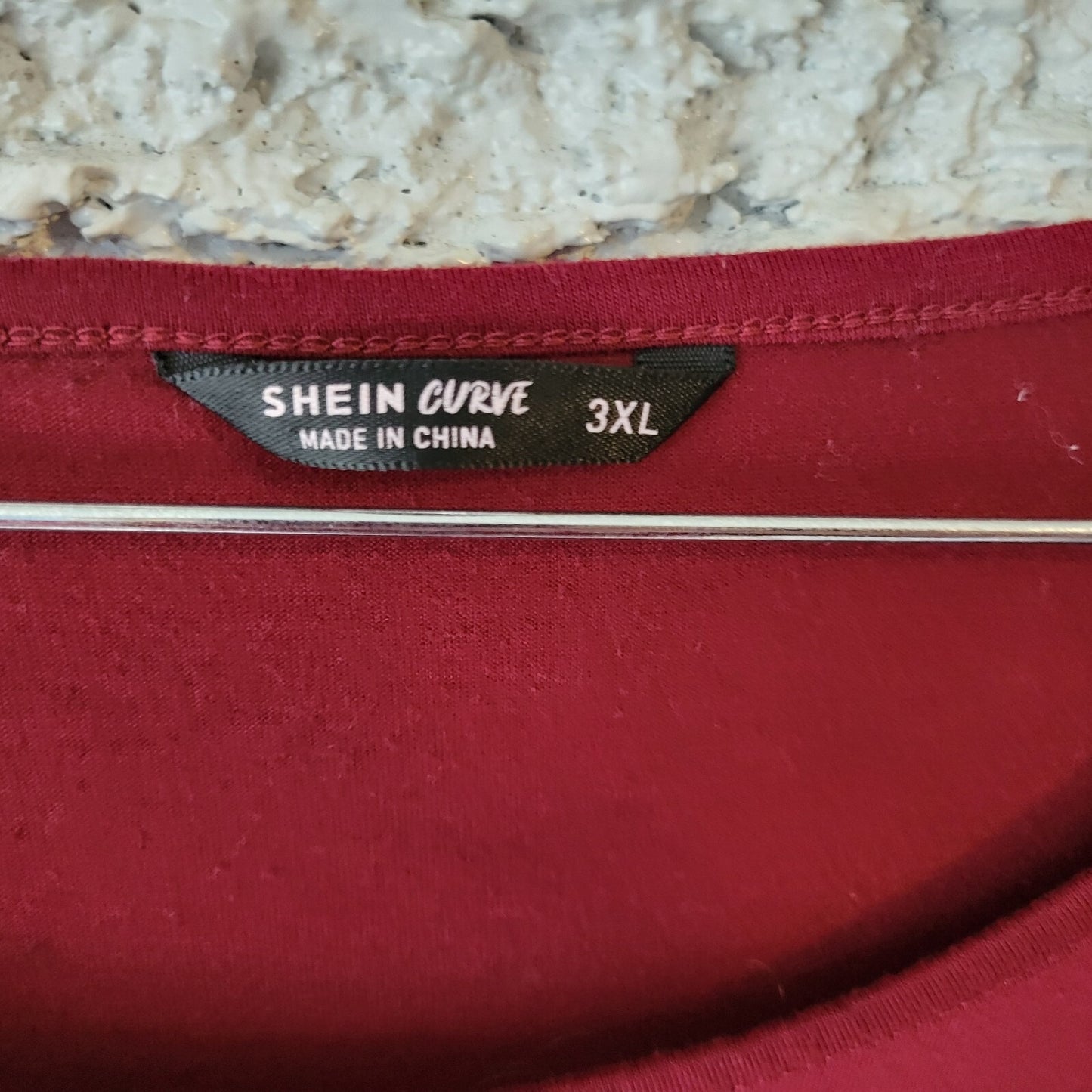 Shein Curve Womens Dress 3XL Plus Mini Bell Sleeve Pleated Burgundy Animal Print