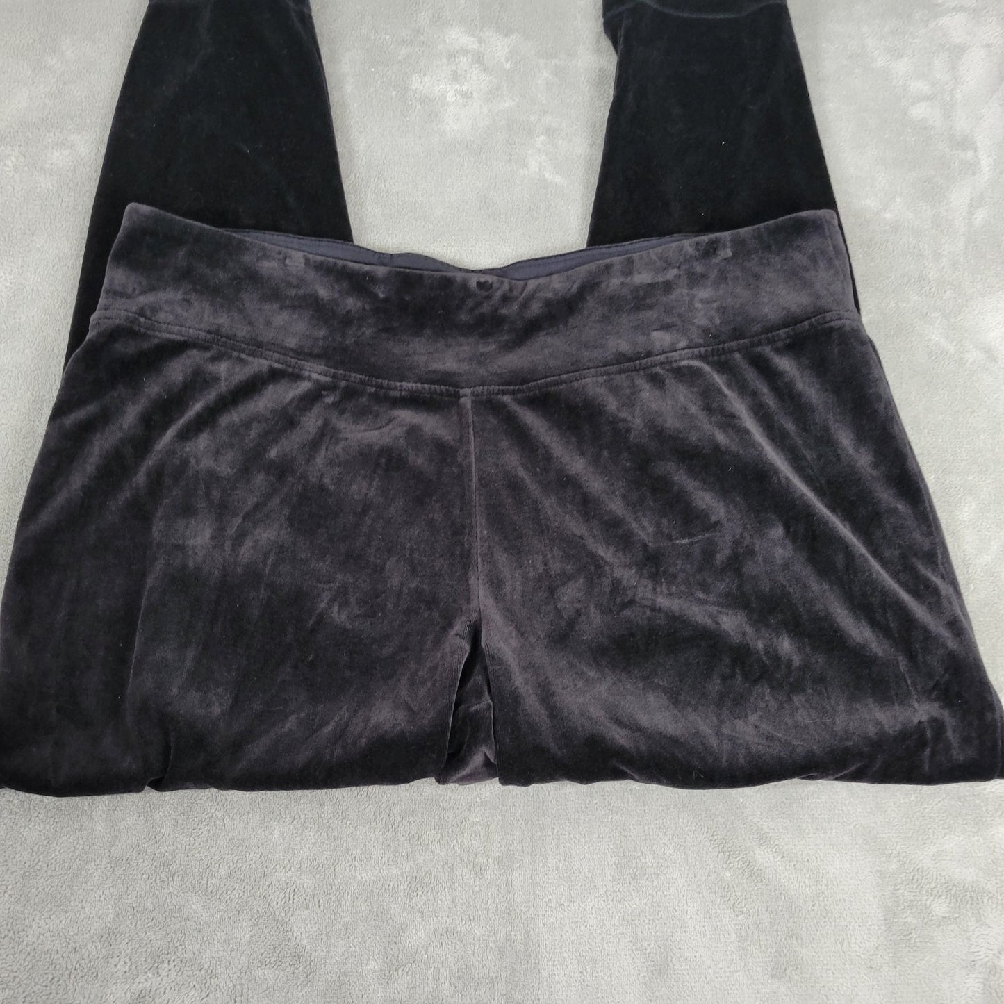 Talbots Womens Pants 3X Plus Pull On Black Soft Velour Comfy Cotton Blend Casual