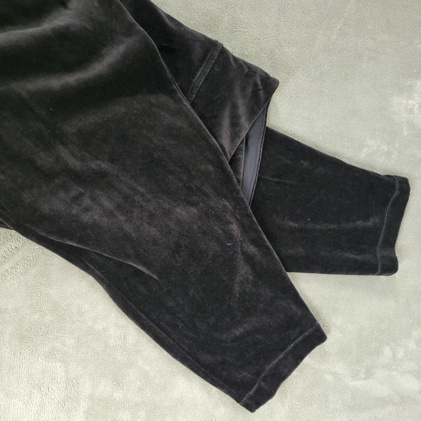 Talbots Womens Pants 3X Plus Pull On Black Soft Velour Comfy Cotton Blend Casual