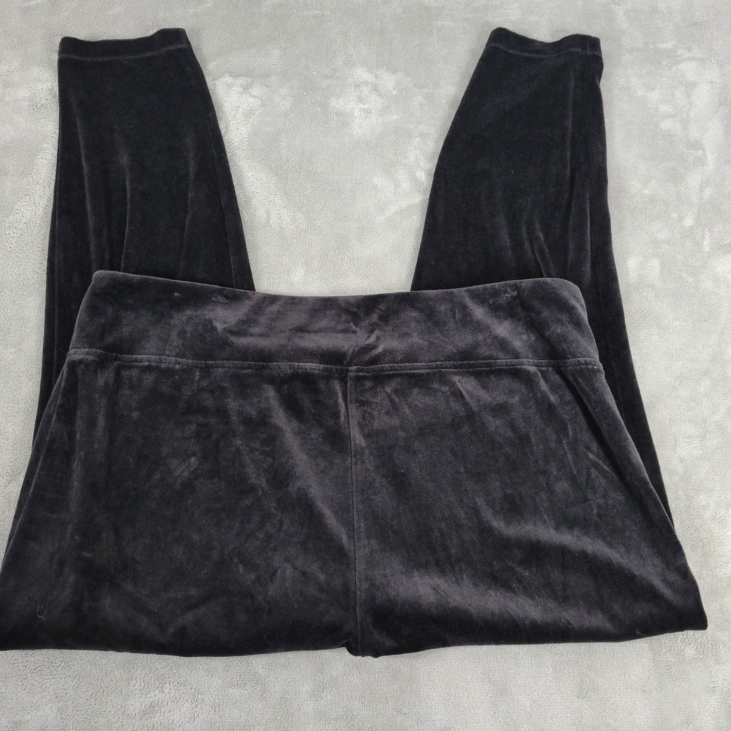 Talbots Womens Pants 3X Plus Pull On Black Soft Velour Comfy Cotton Blend Casual