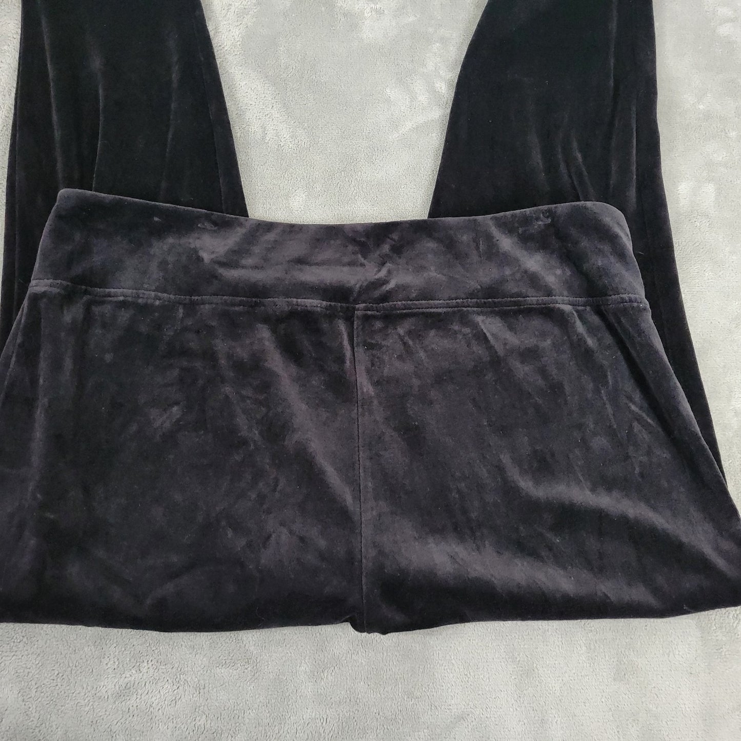 Talbots Womens Pants 3X Plus Pull On Black Soft Velour Comfy Cotton Blend Casual