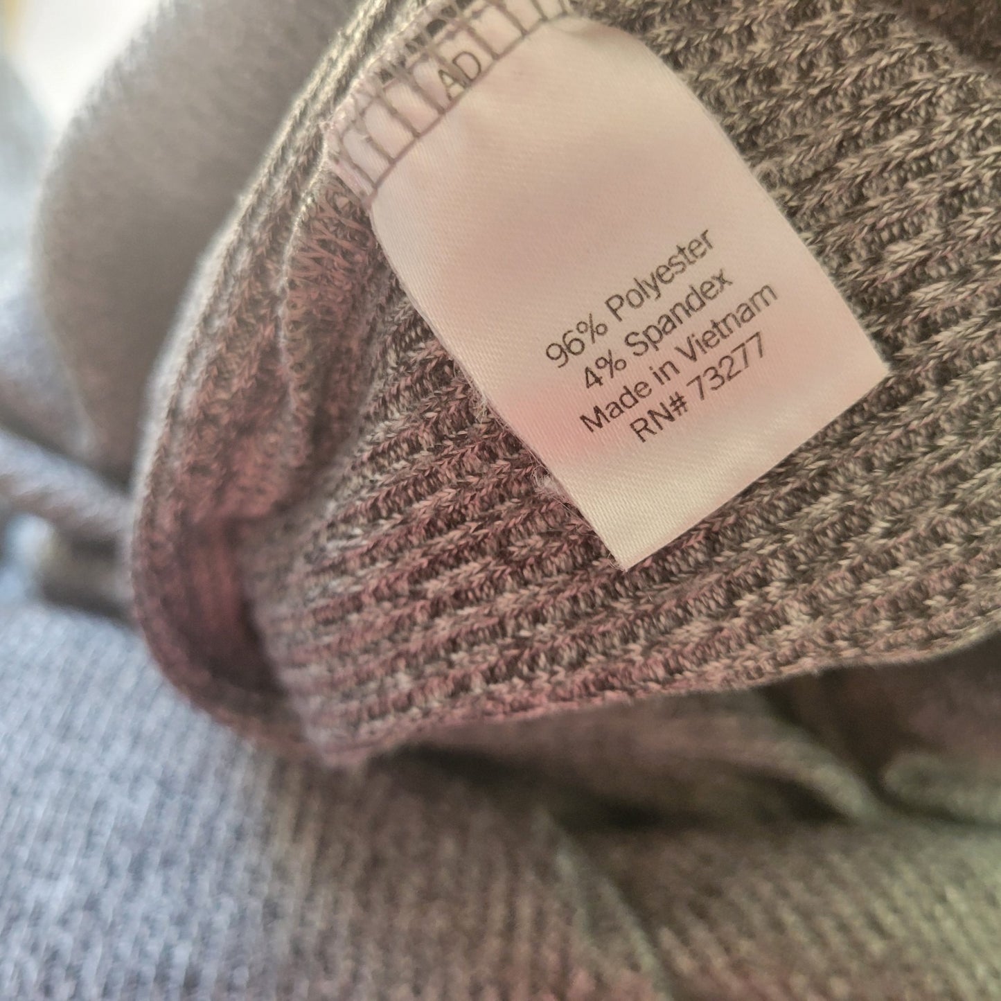 Sonoma Womens Pajama Top 2X Plus Knit Ribbed Gray Deco Buttons Lounge Poly Blend