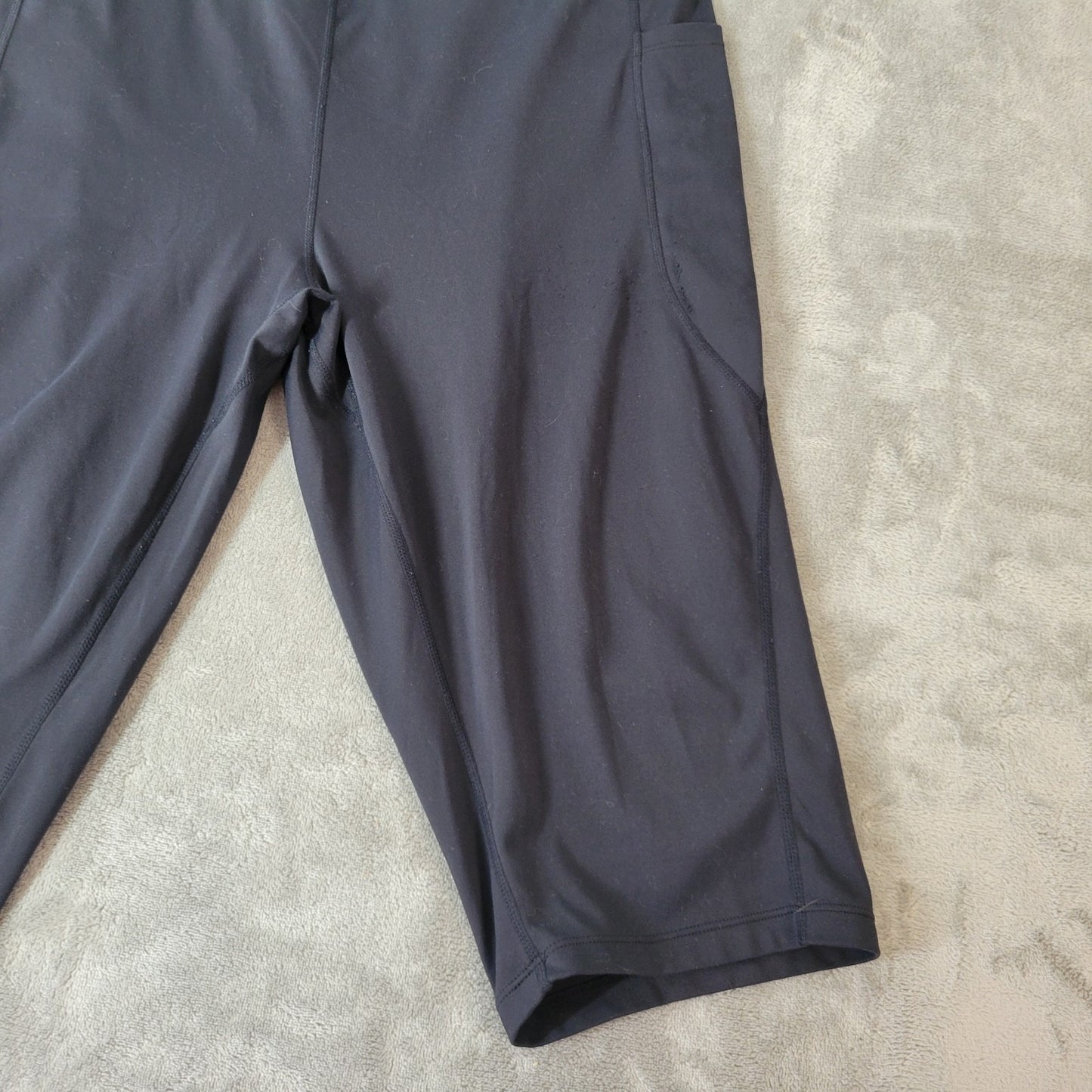 Baleaf Womens Shorts 2XL Plus LONG Biker Black Poly Blend Lightweight Pockets