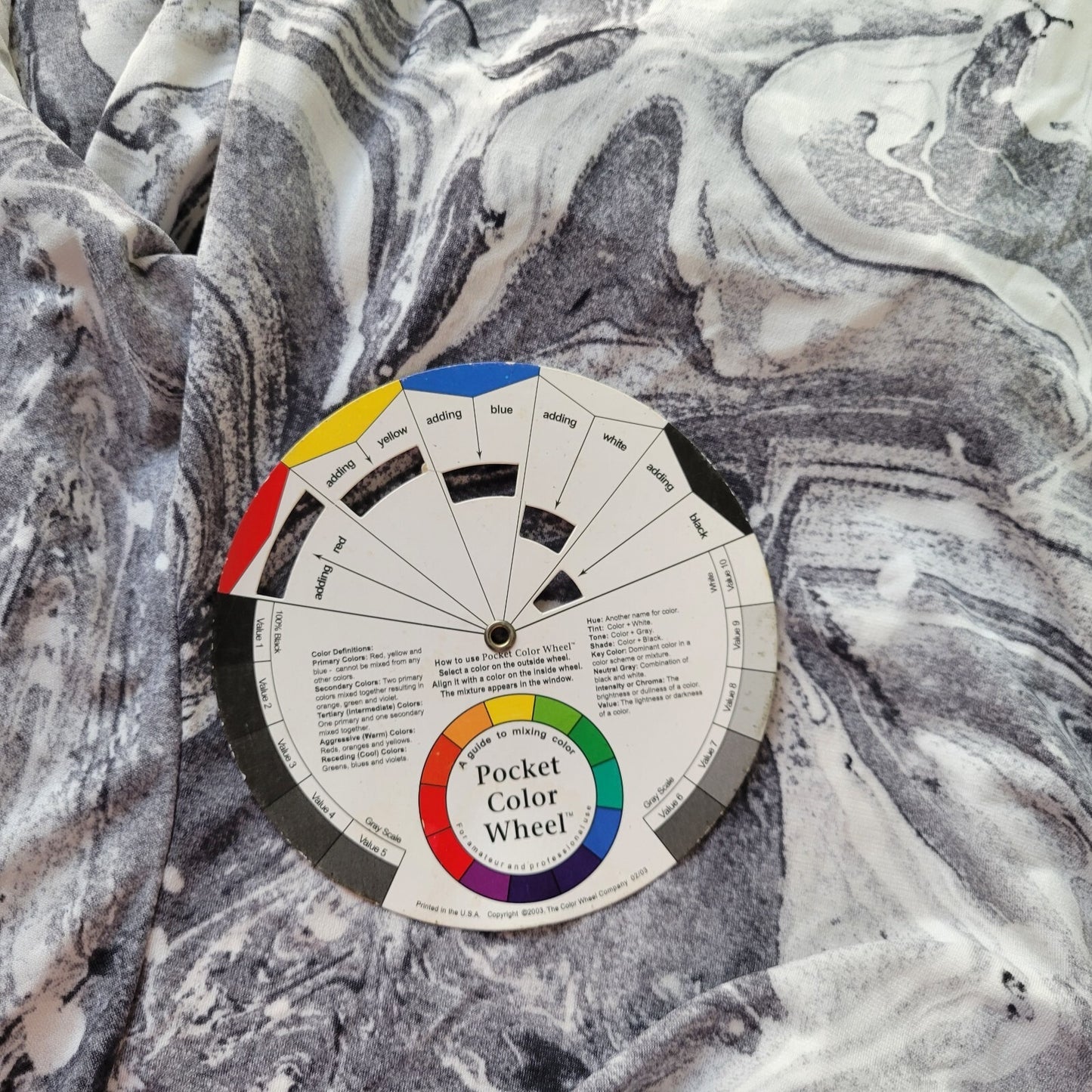 Jones New York Womens Top XL Bell 3/4 Sleeve Black Gray  Watercolor Poly Blend