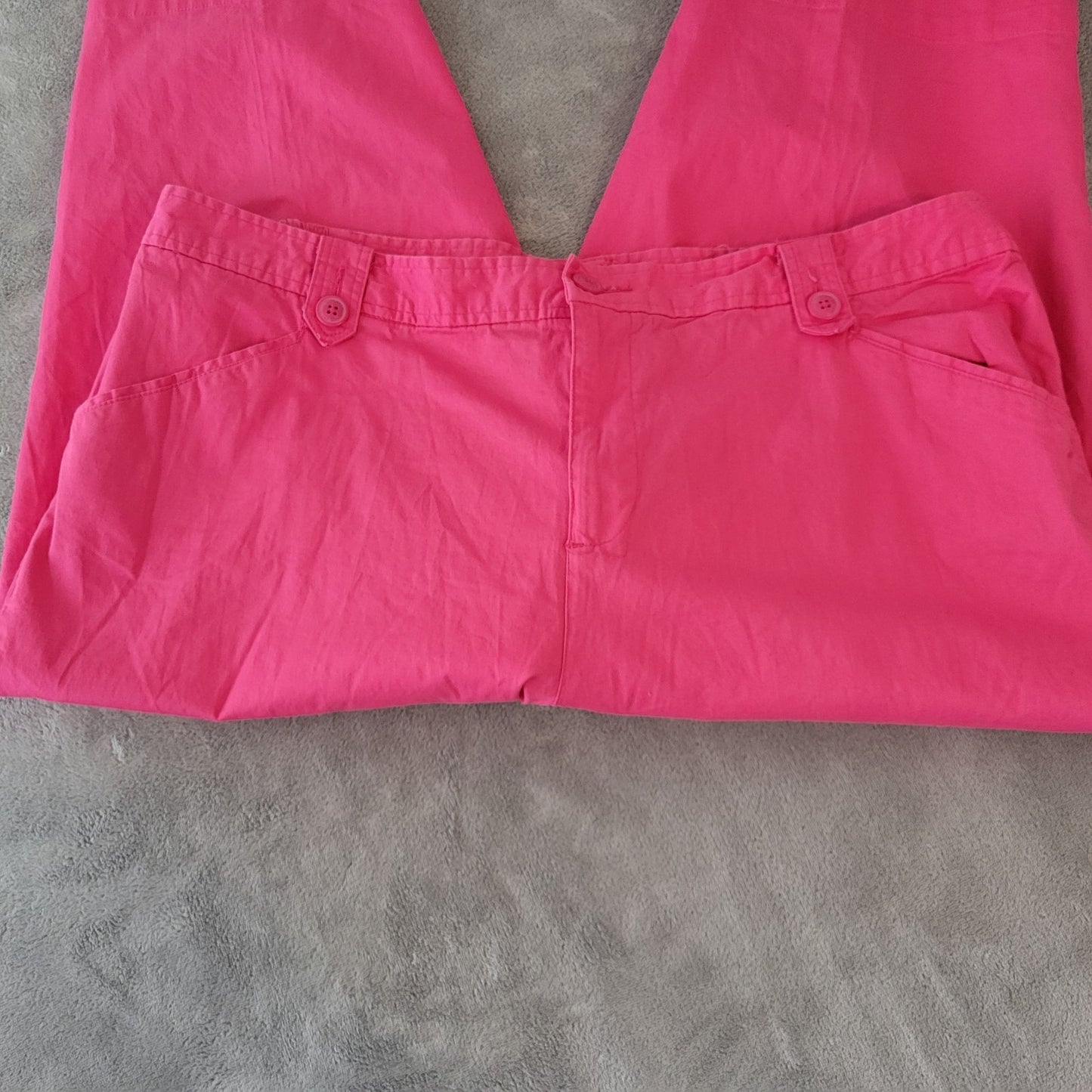 White Stag Womens Pants 22W Plus Capri Pink Lightweight Zip Fly Pockets Comfy