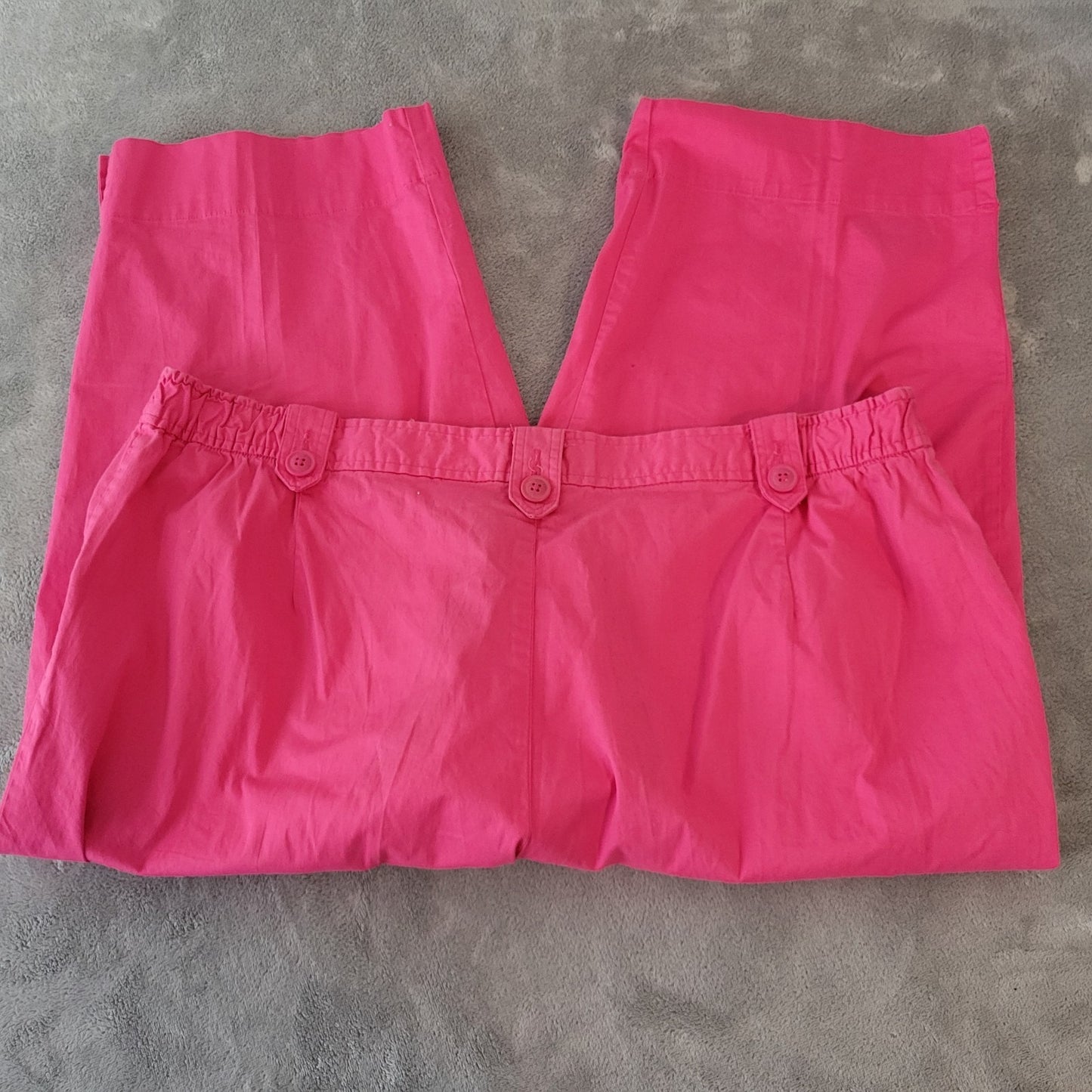 White Stag Womens Pants 22W Plus Capri Pink Lightweight Zip Fly Pockets Comfy