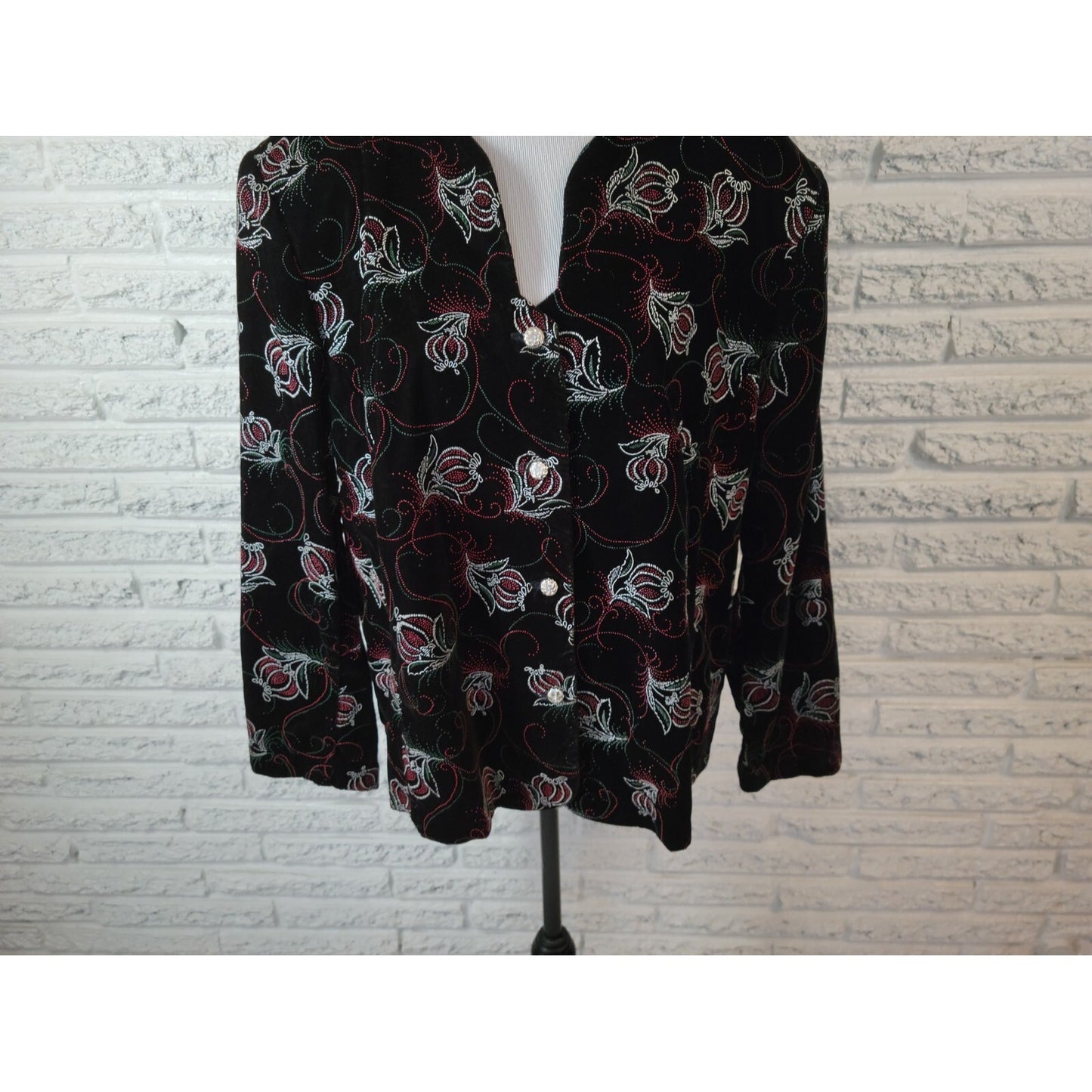 Vintage Holiday Maggie McNaughton Womens Jacket 22W Plus Blazer Embroider Velvet