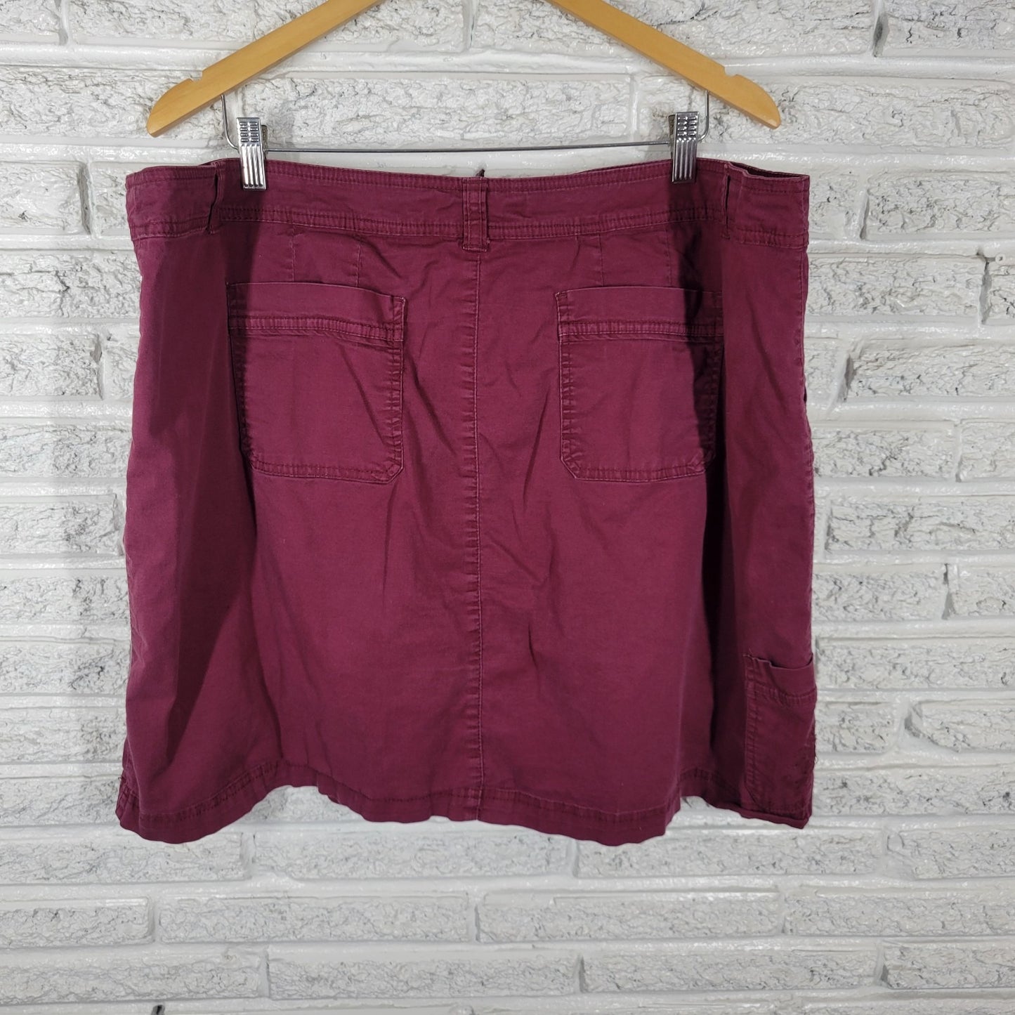 Croft Barrow Womens Skort 24W Plus Purple Zip Fly Cotton Blend Embroidered Comfy