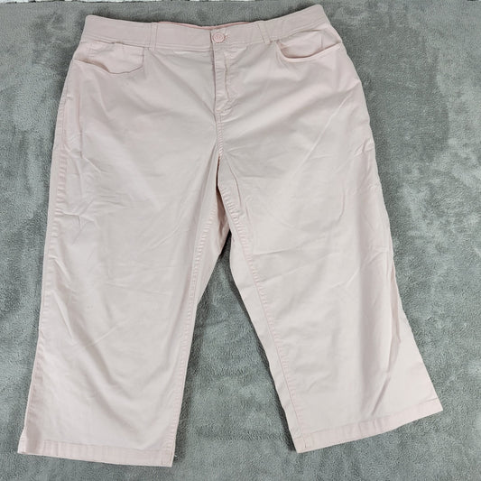 Christopher Banks Womens Pants 16P Petite Capri Pink Zip Fly Comfy Lightweight