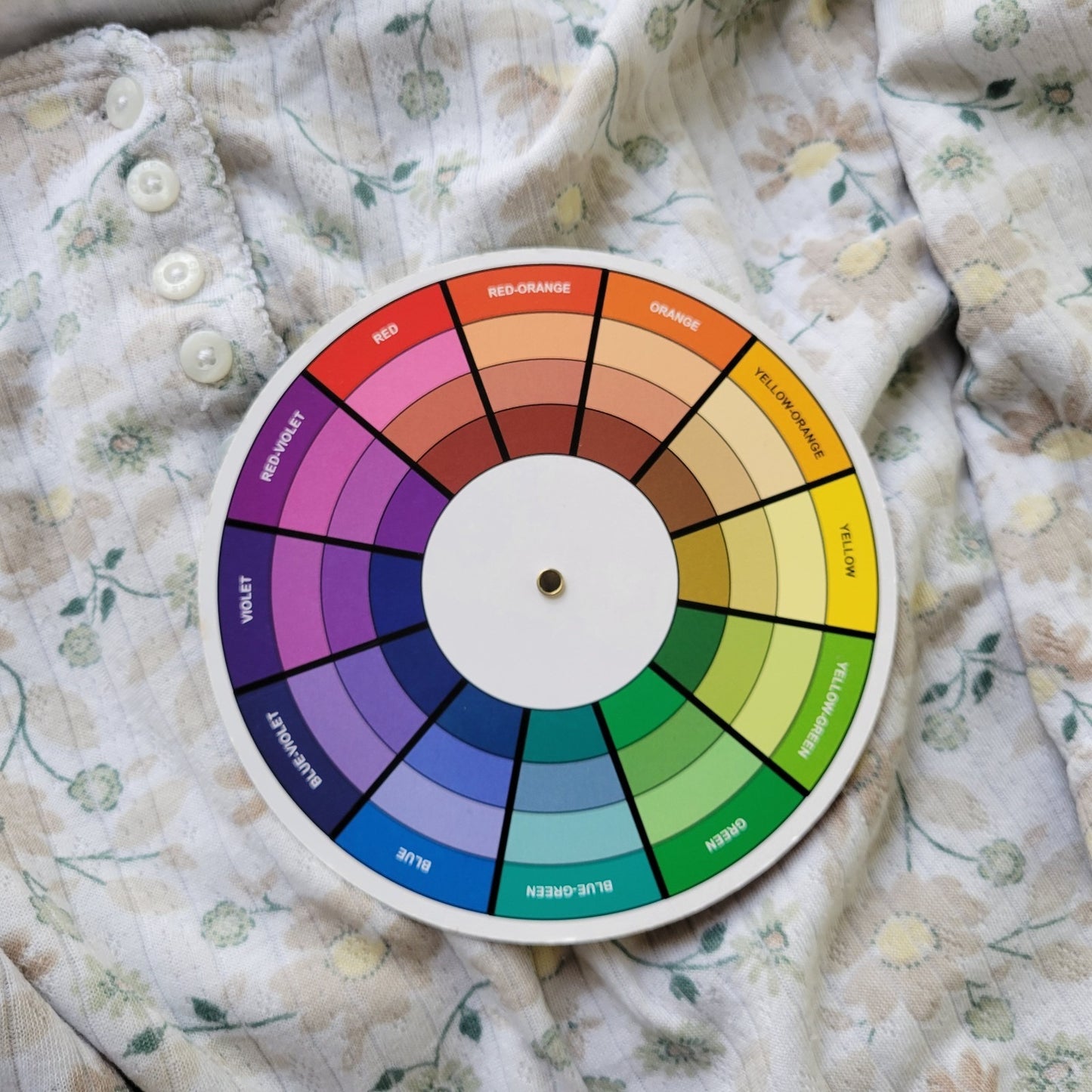 Classic Elements Womens Top 3X Plus Short Sleeve Beige Floral Comfy 1/4 Button