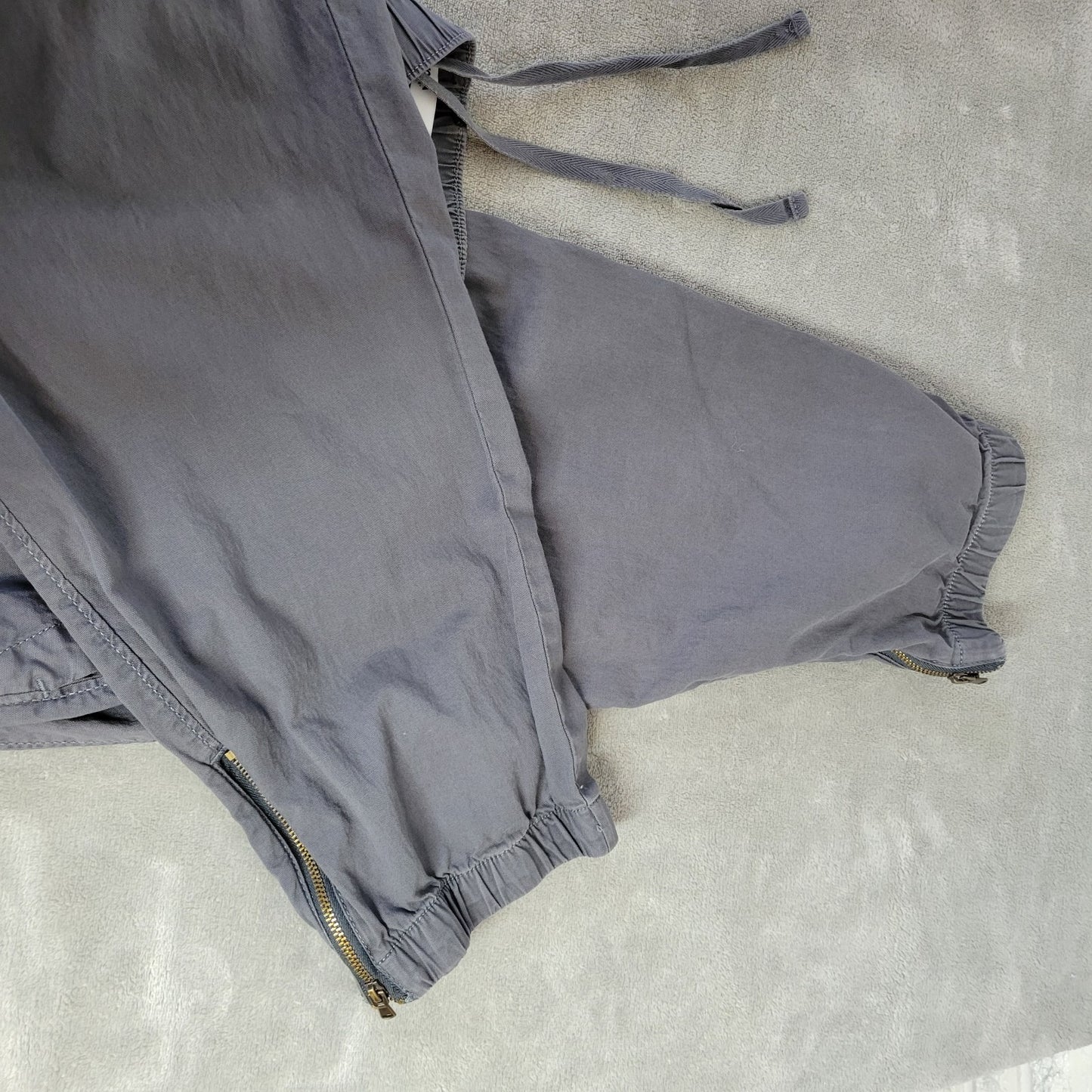 Sonoma Womens Plus Size 1X Gray Pants Cotton Blend Straight Leg Zip Hems Pockets
