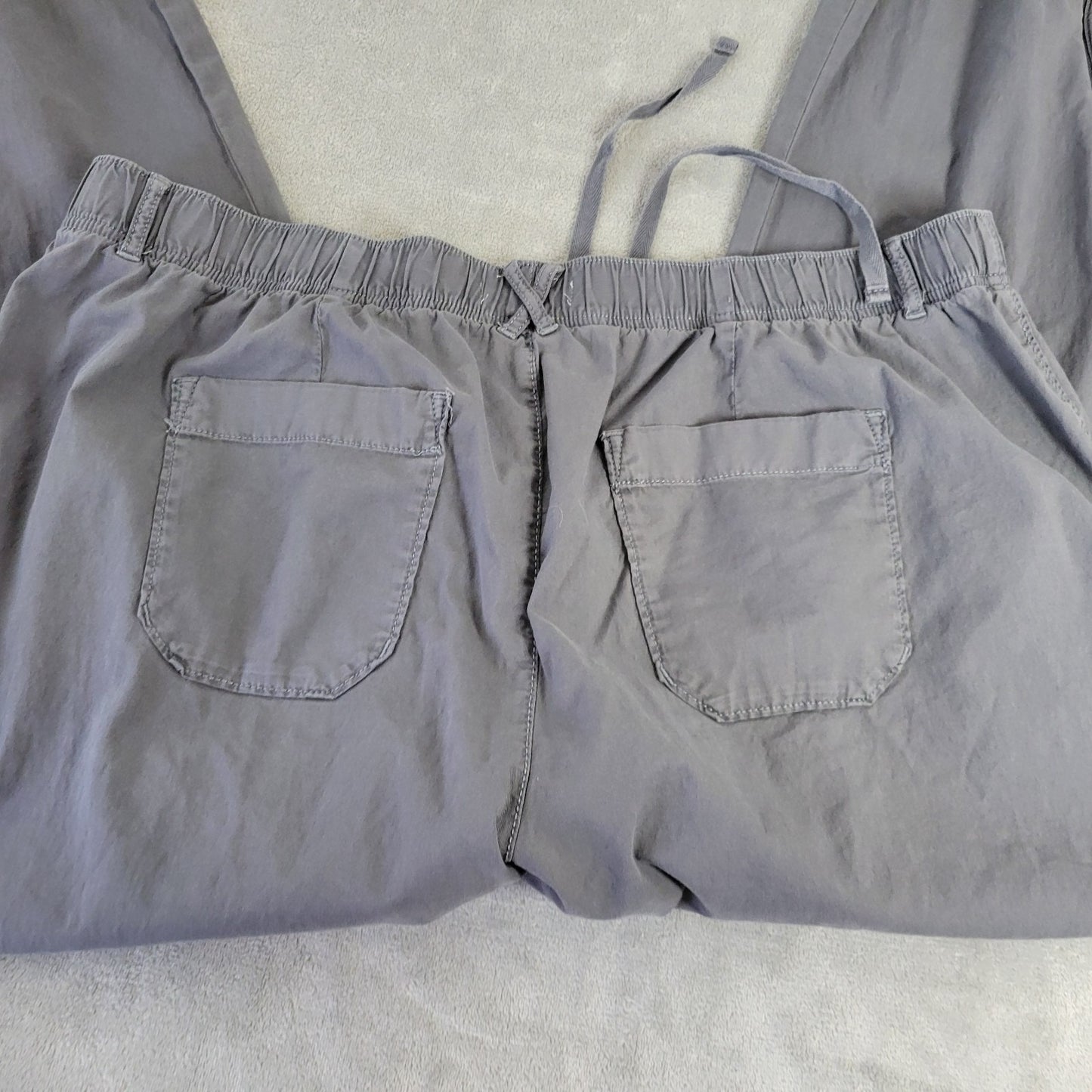 Sonoma Womens Plus Size 1X Gray Pants Cotton Blend Straight Leg Zip Hems Pockets