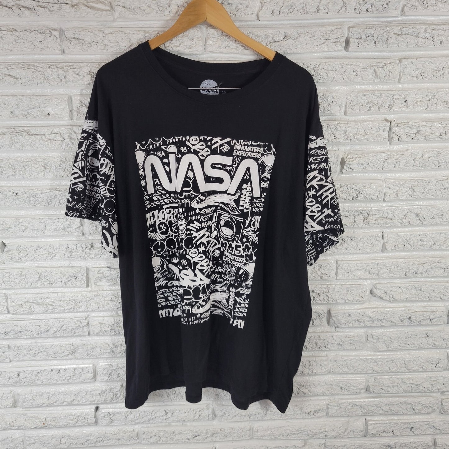 Nasa Unisex Shirt 3XL Tee Short Sleeve Space Shuttle Black Poly Blend Astronaut