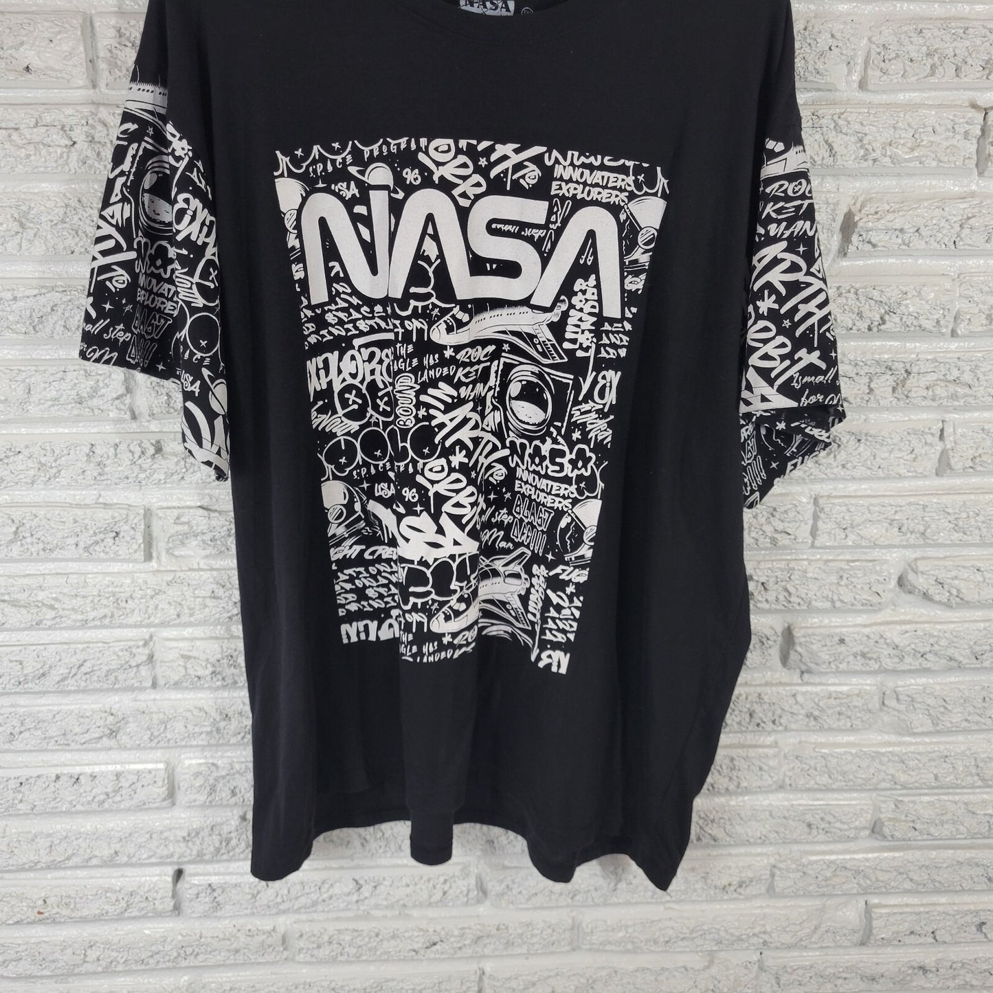 Nasa Unisex Shirt 3XL Tee Short Sleeve Space Shuttle Black Poly Blend Astronaut
