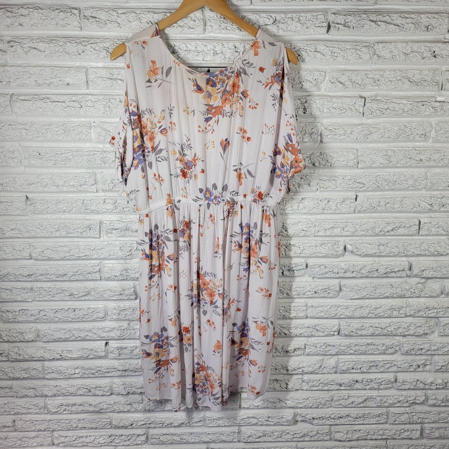 Torrid Womens Dress 1 1X Plus Tied Cold Shoulder Floral High Low Lightweight