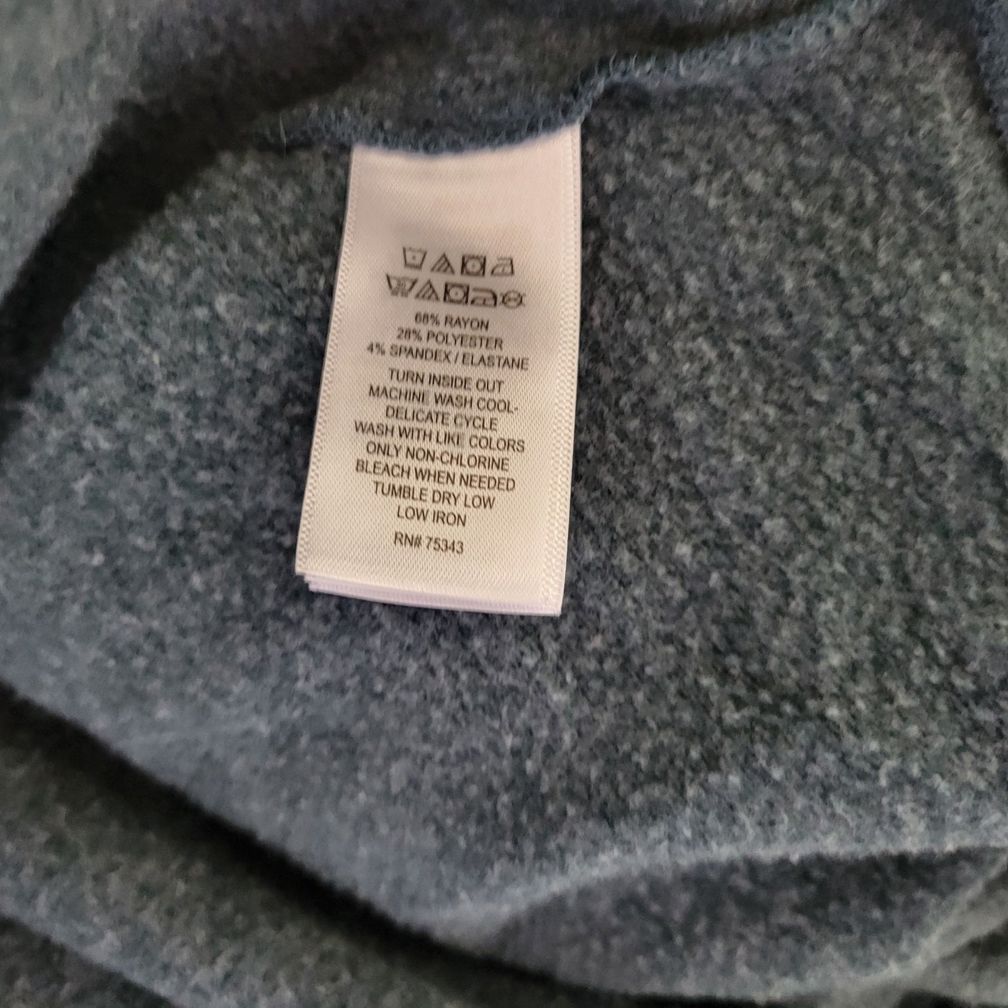 Tahari Women Sweatshirt XL Dolman Sleeve Oversized Turtleneck Green Casual Comfy